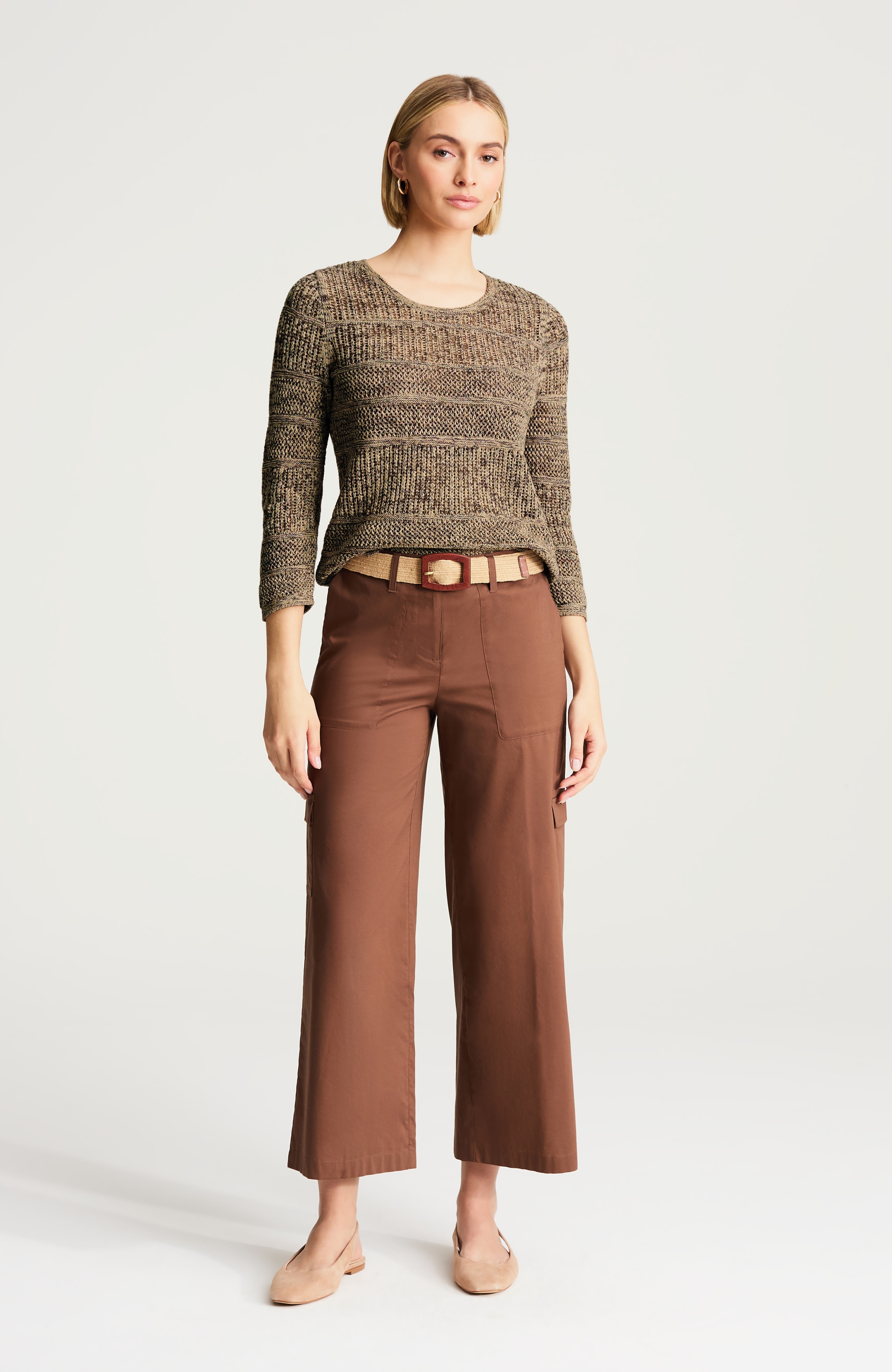 marled textured sweater