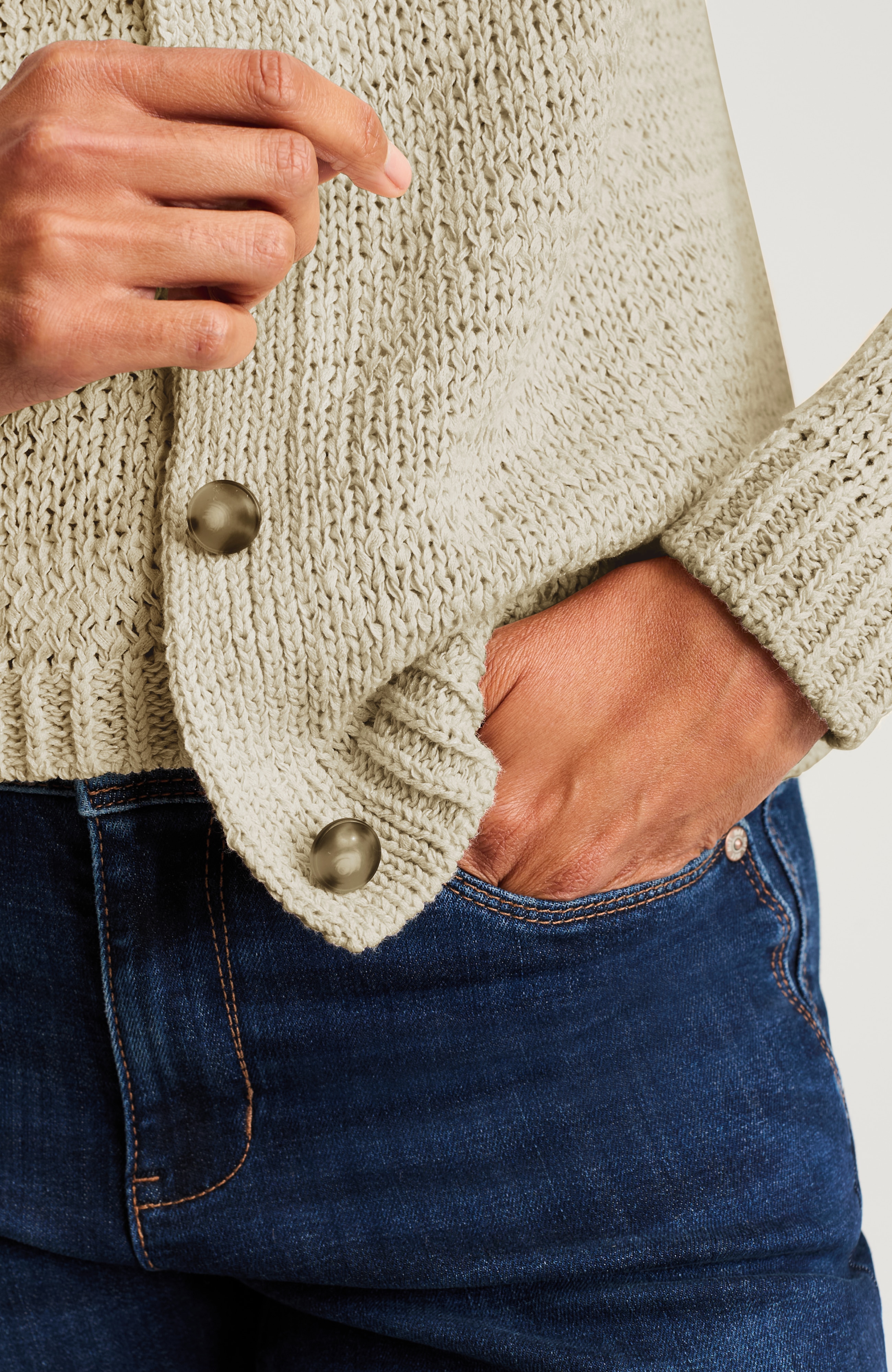 tape-yarn layering cardi