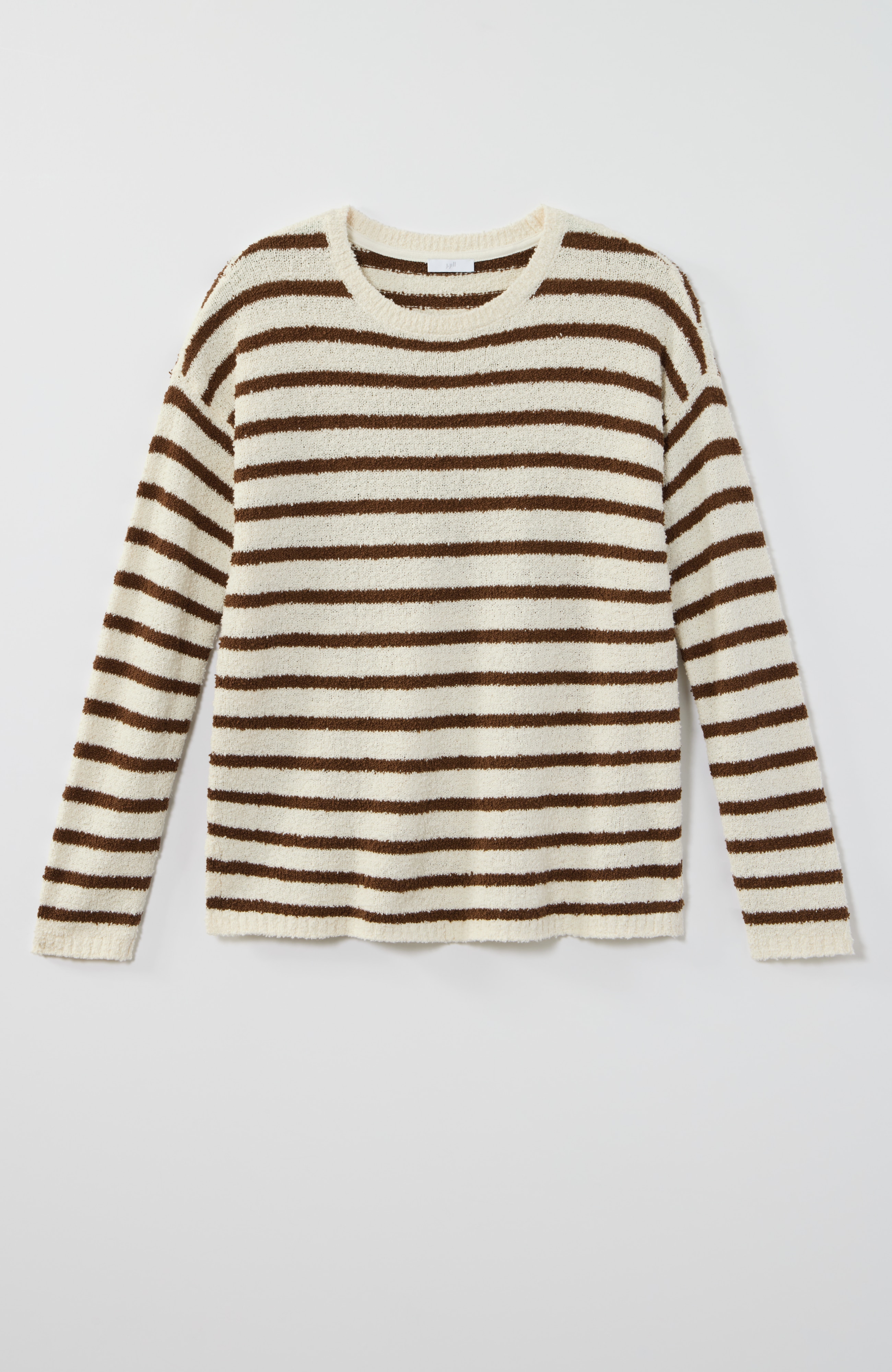 striped bouclé sweater