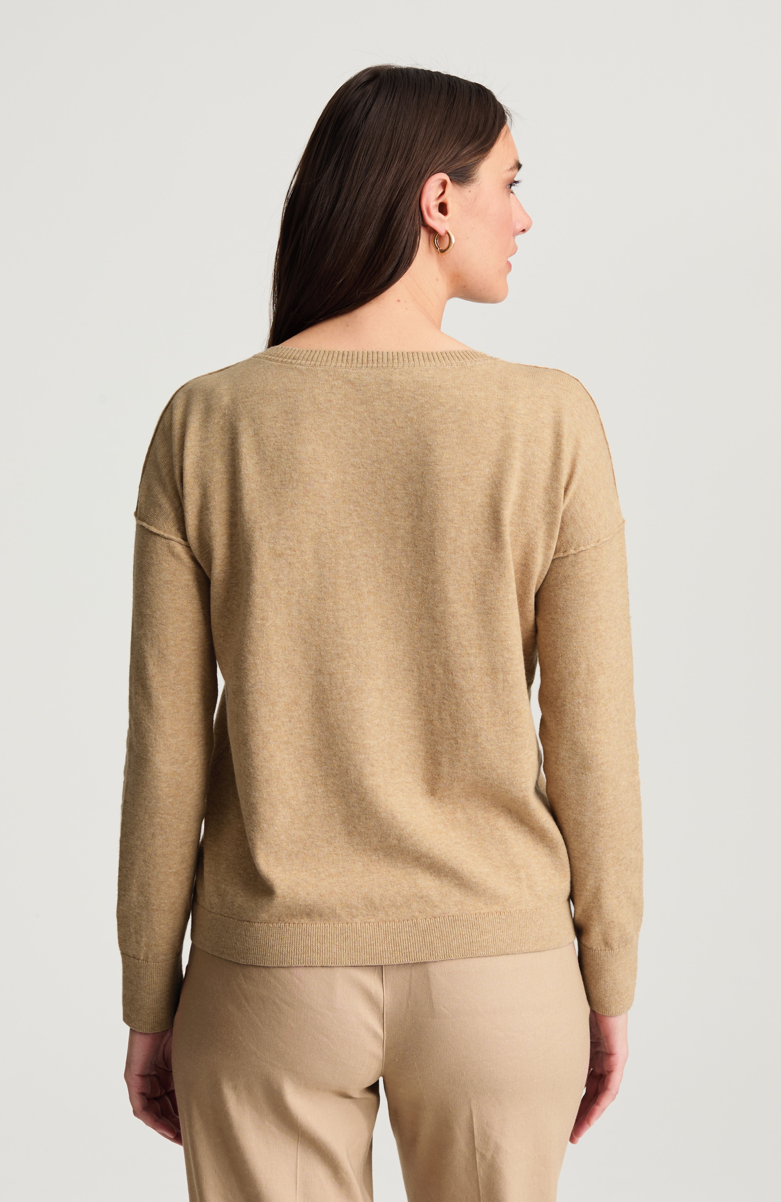 SEAMED BOAT-NECK SWEATER | JJill