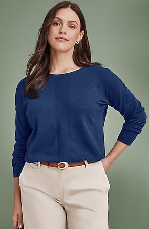 Image for Seamed Boat-Neck Sweater