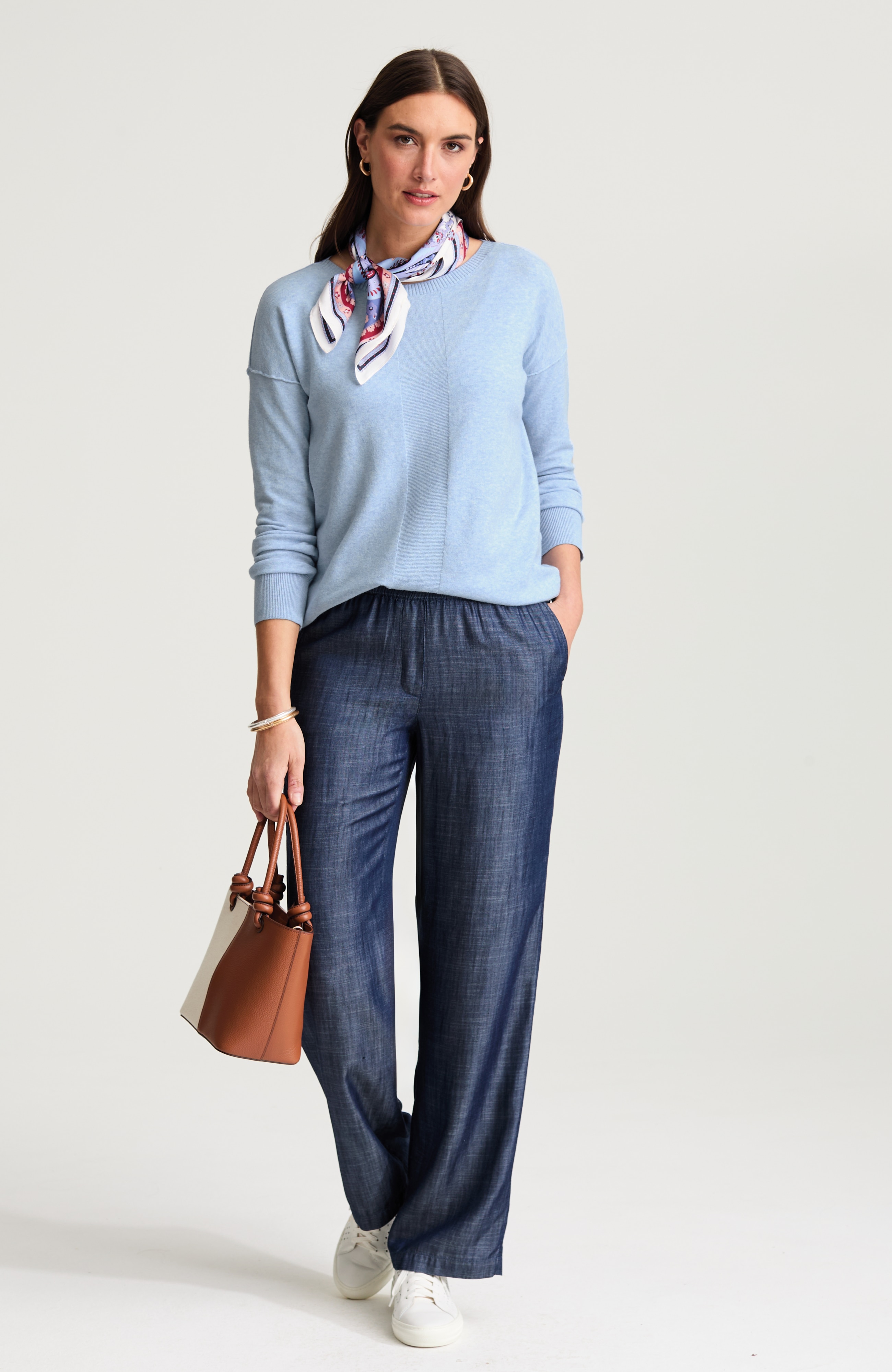 seamed boat-neck sweater