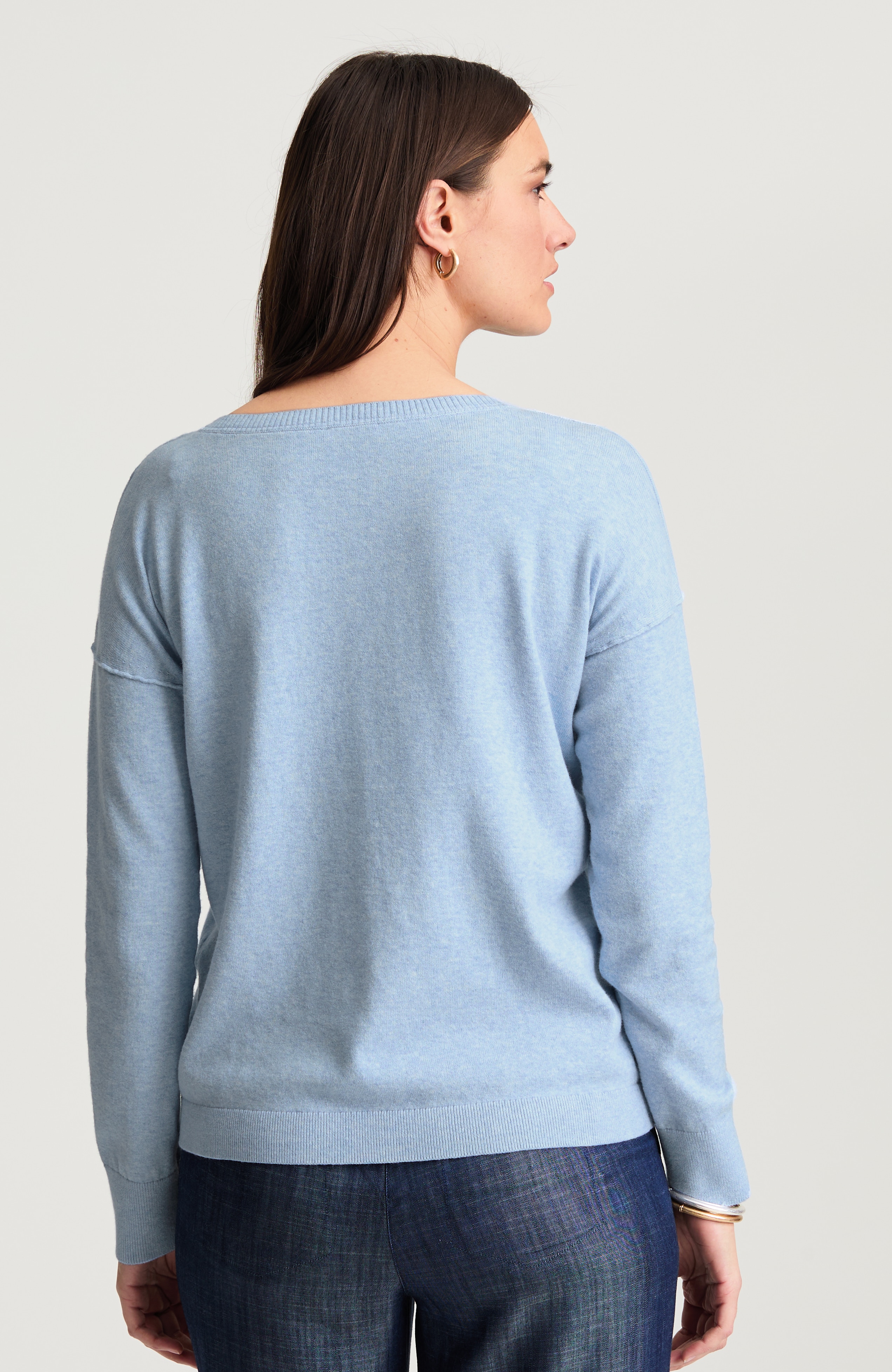 seamed boat-neck sweater