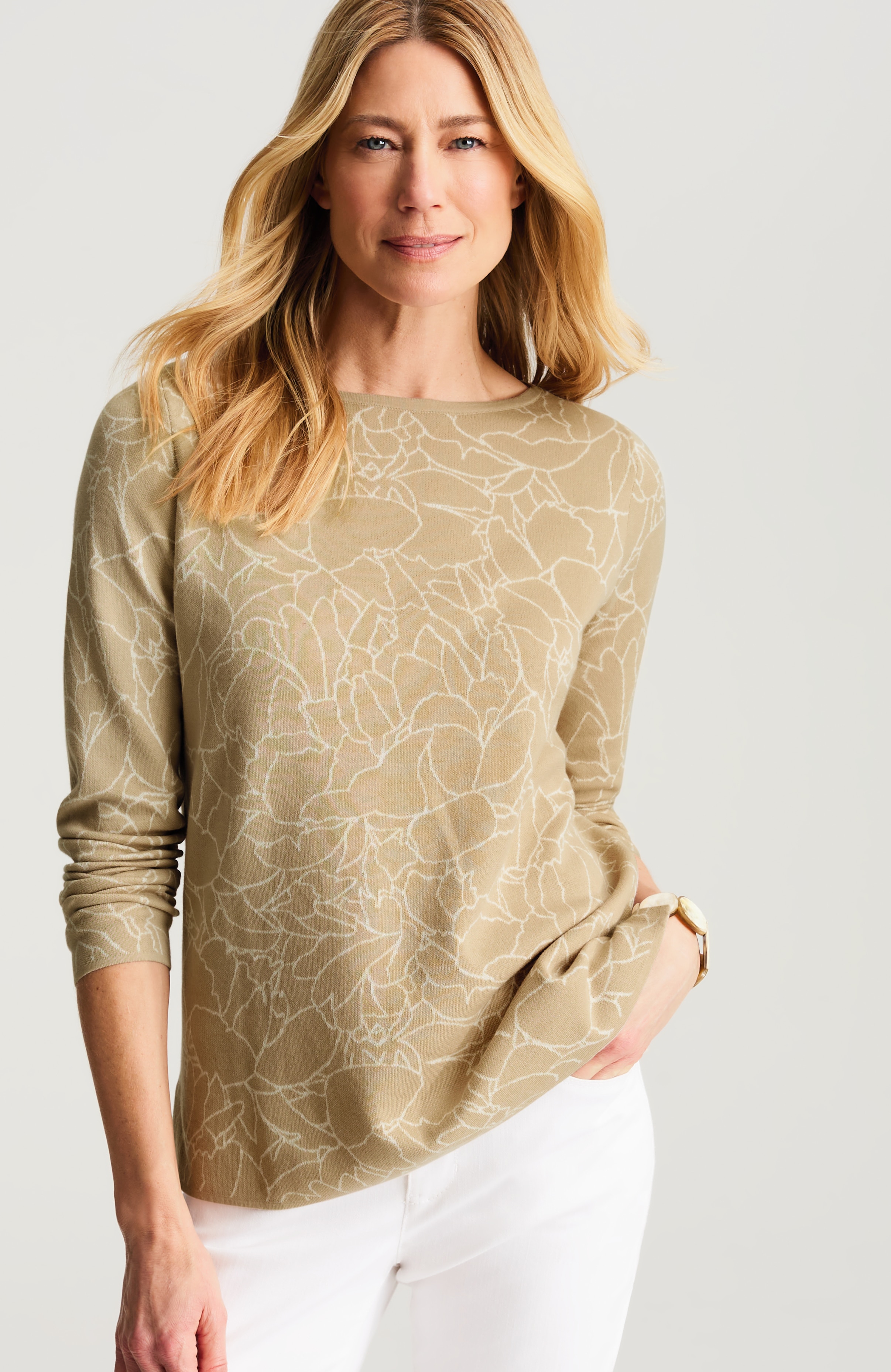 floral jacquard sweater