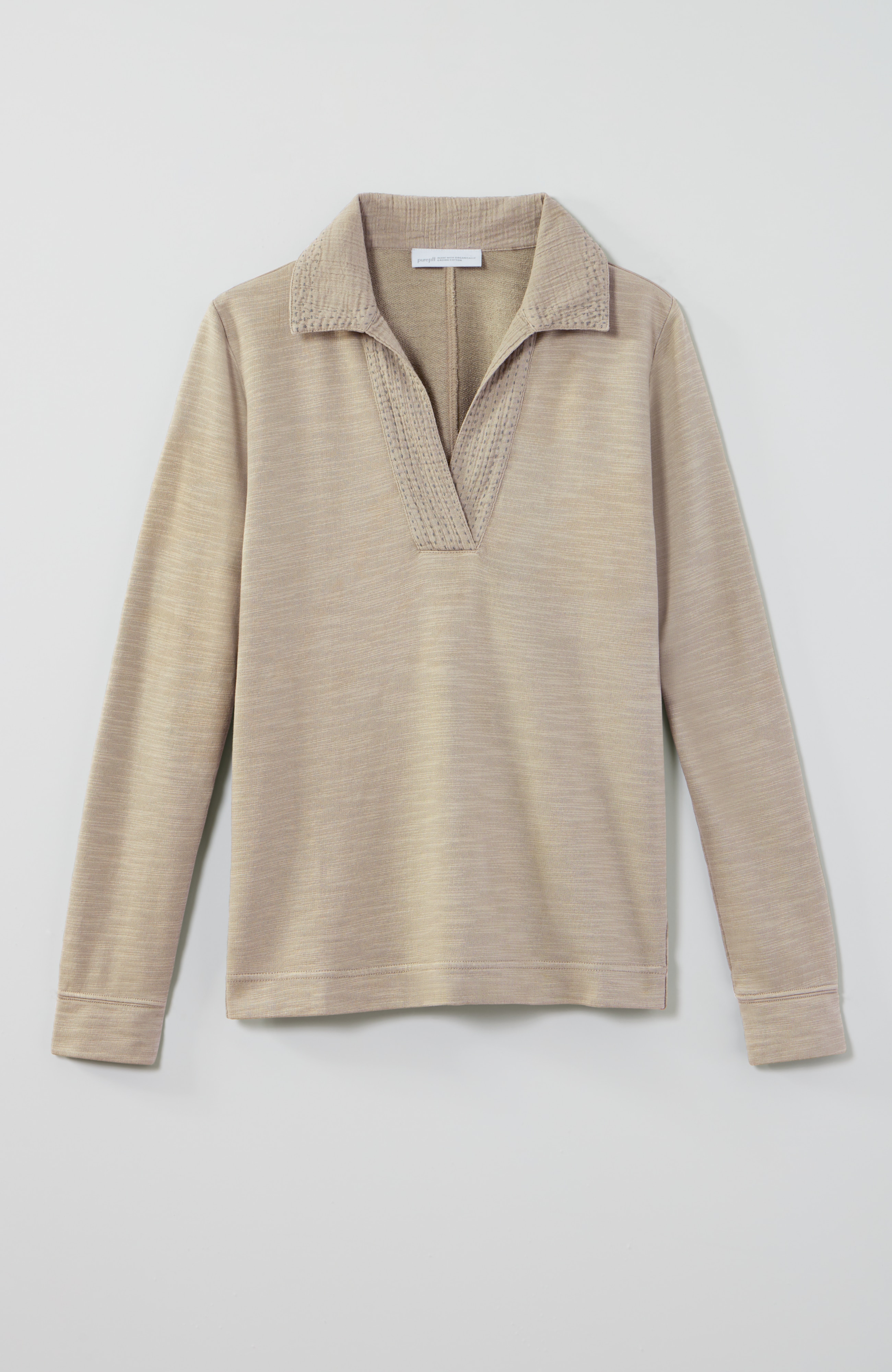 pure jill johnny collar top