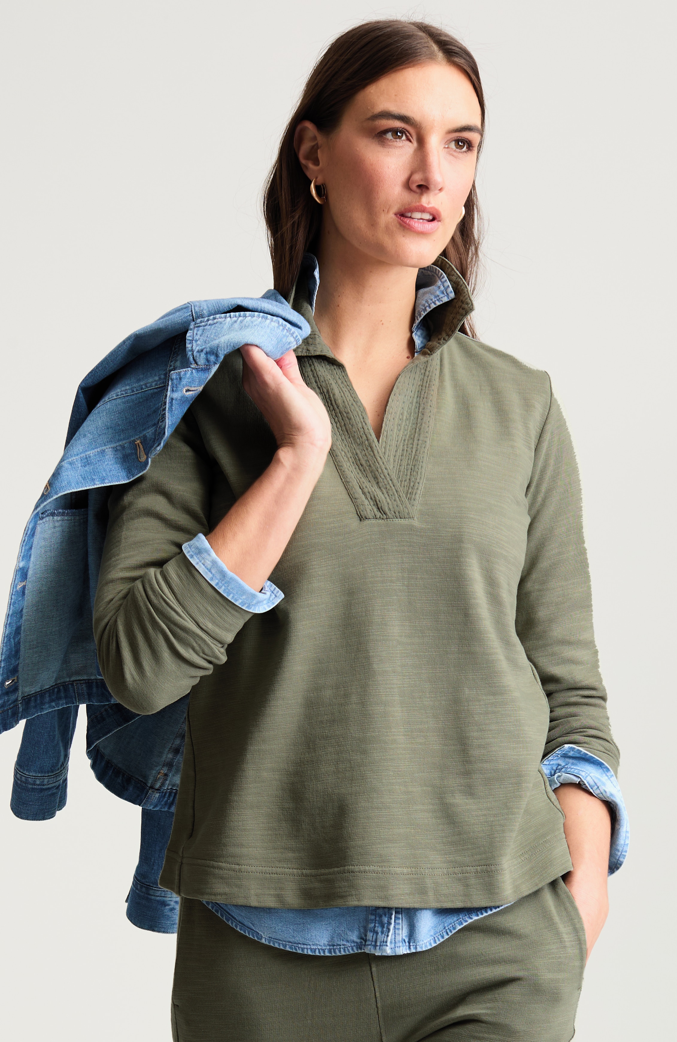 PJ JOHNNY COLLAR TOP | JJill