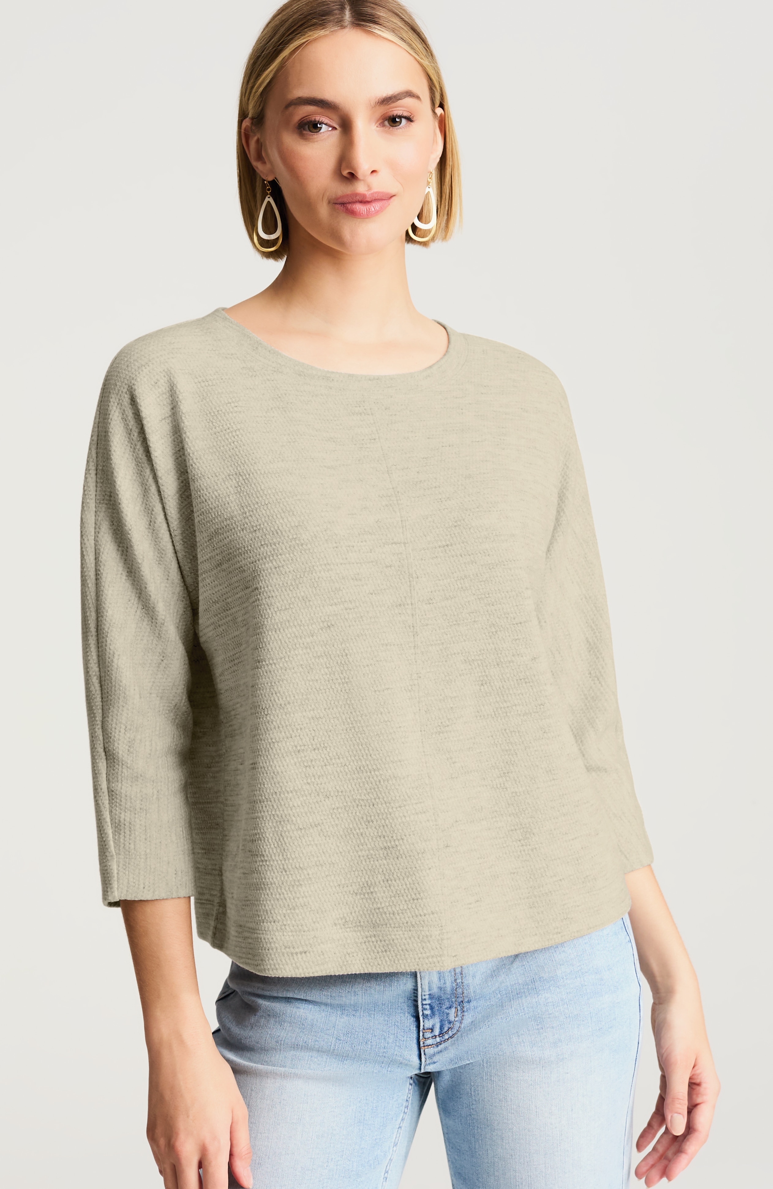 pure jill textured-knit top