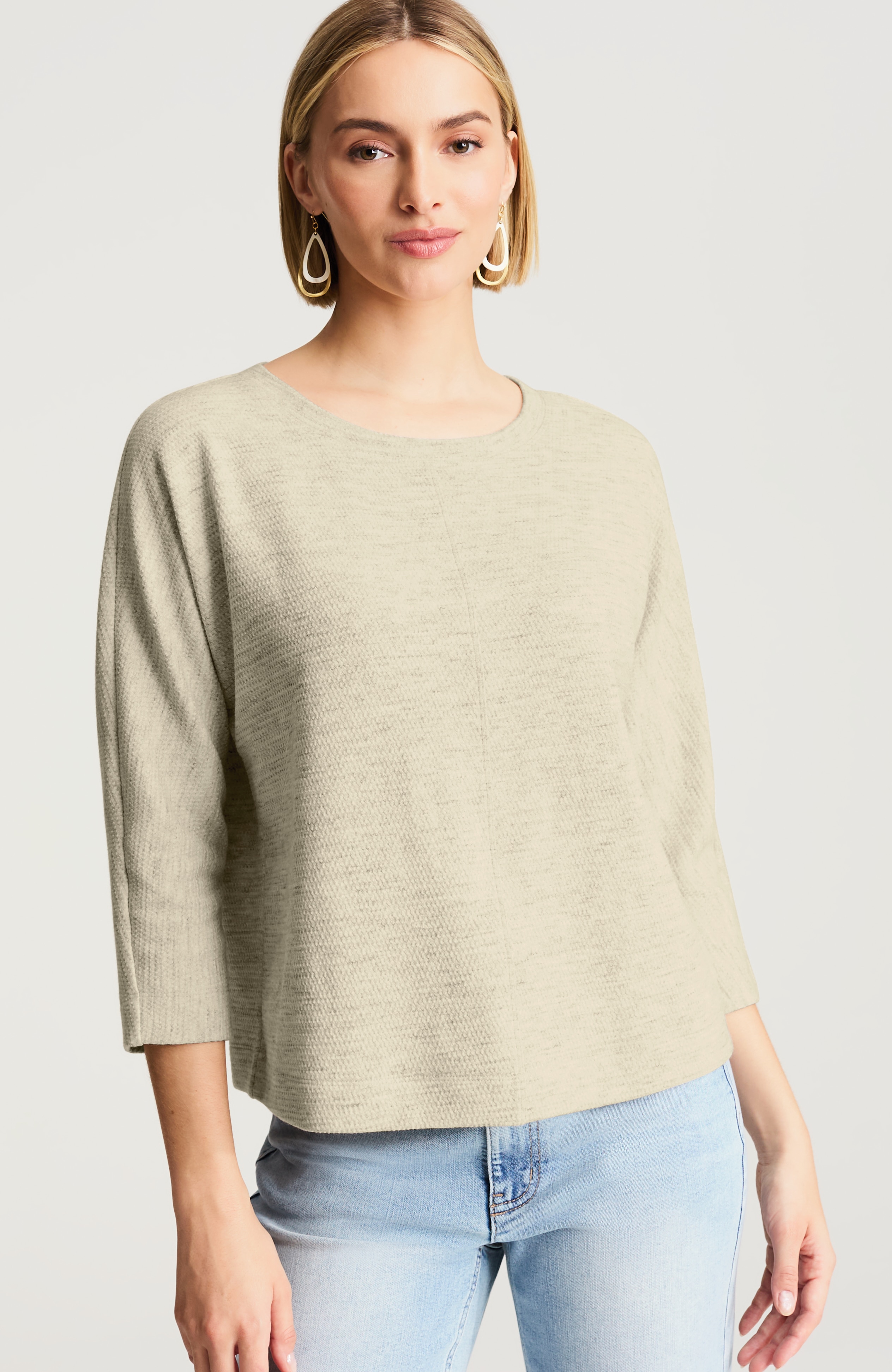 pure jill textured-knit top