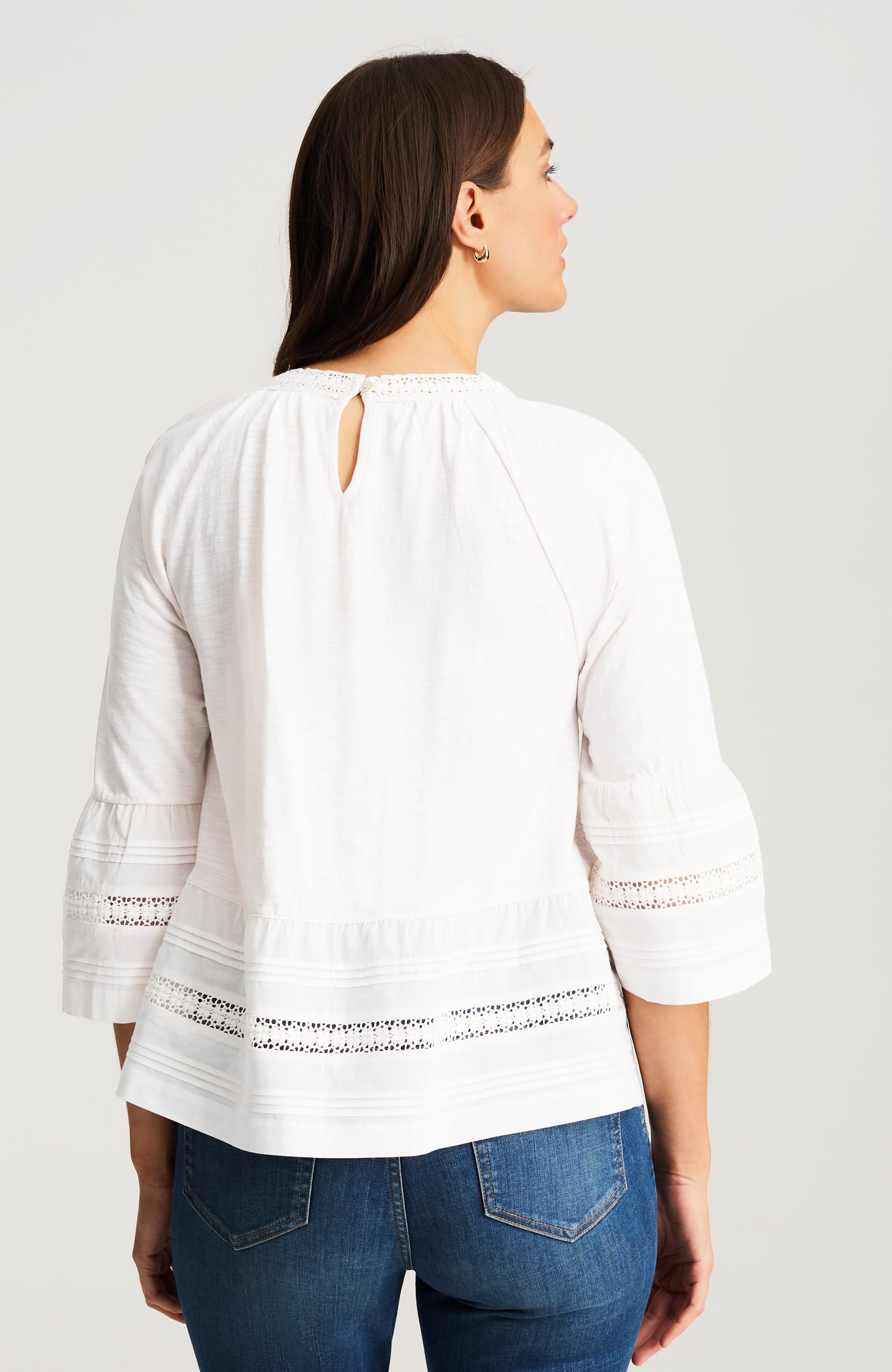 Eyelet Mixed-Media Top | JJill