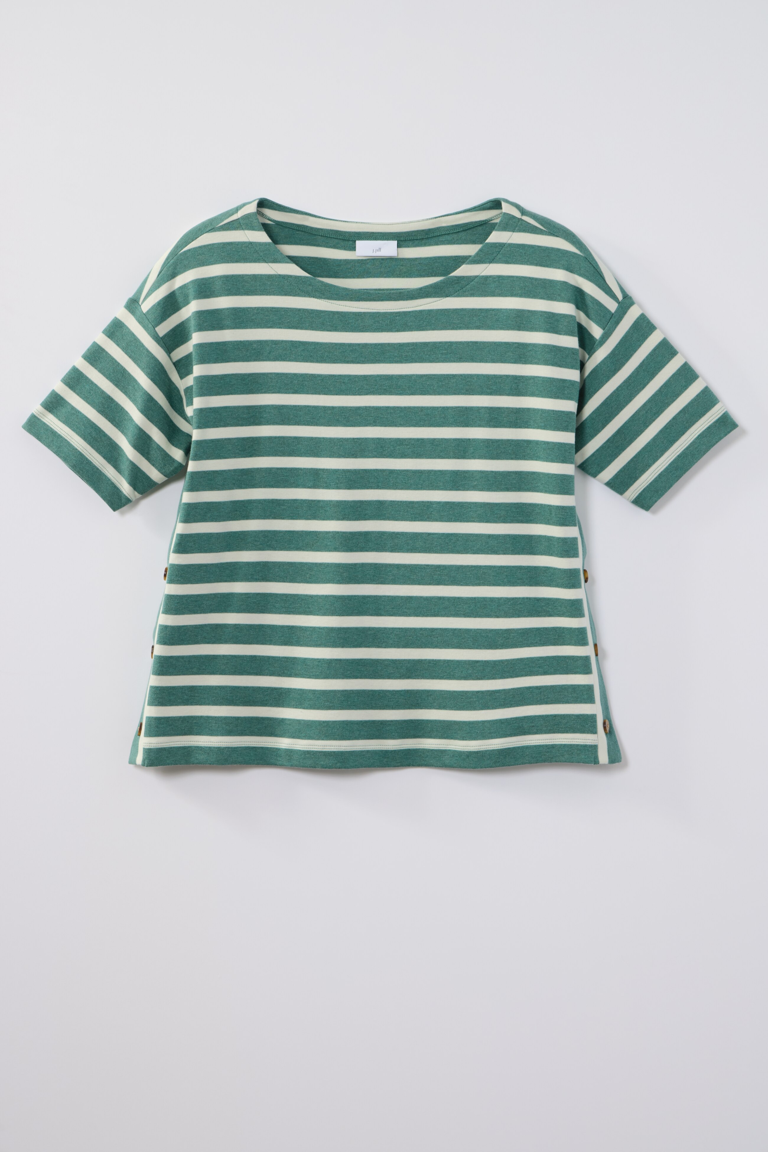 Mixed-Stripes Boat-Neck Top | JJill