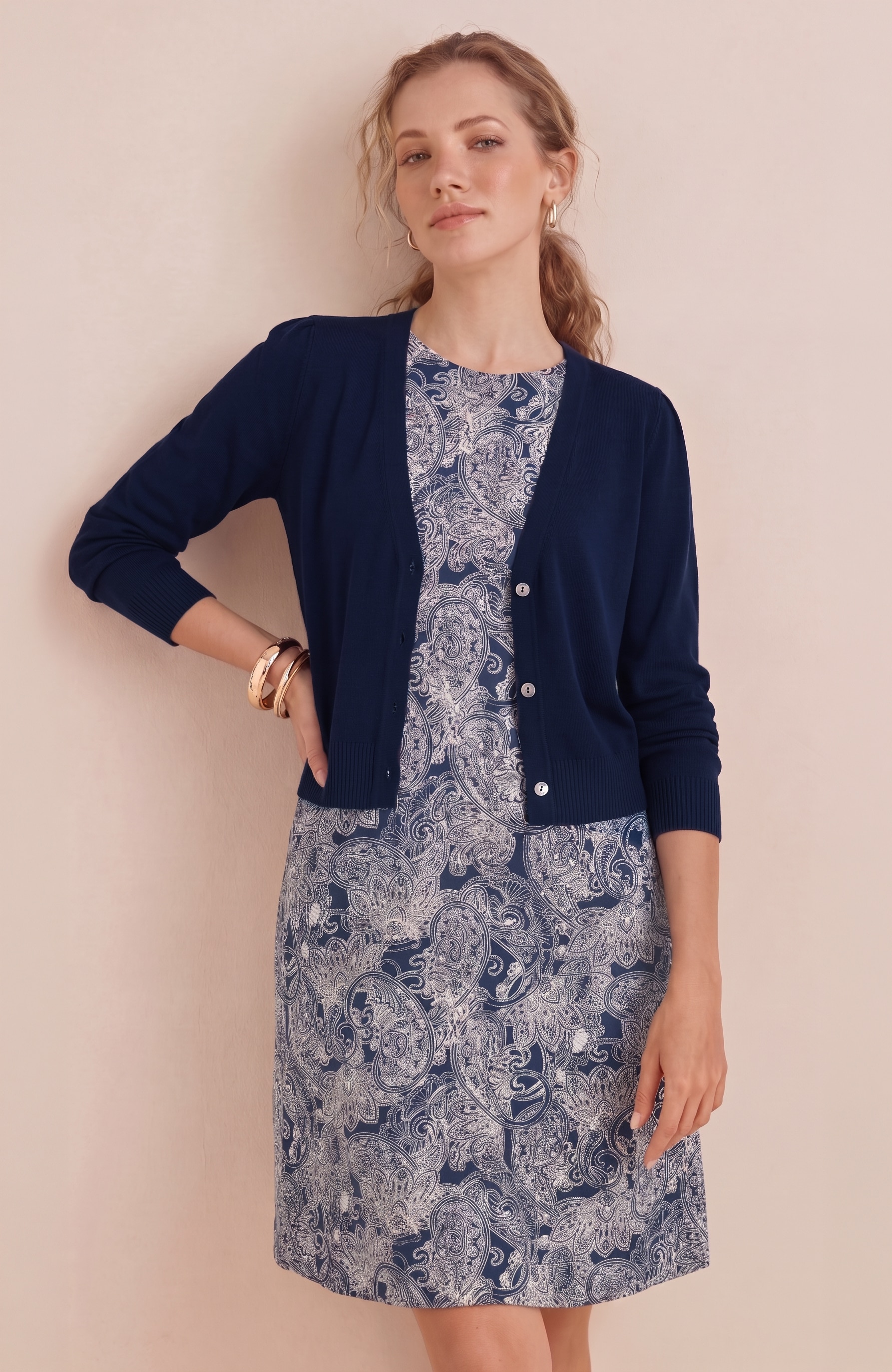 Garter-Stitch Button-Front Cardi | JJill