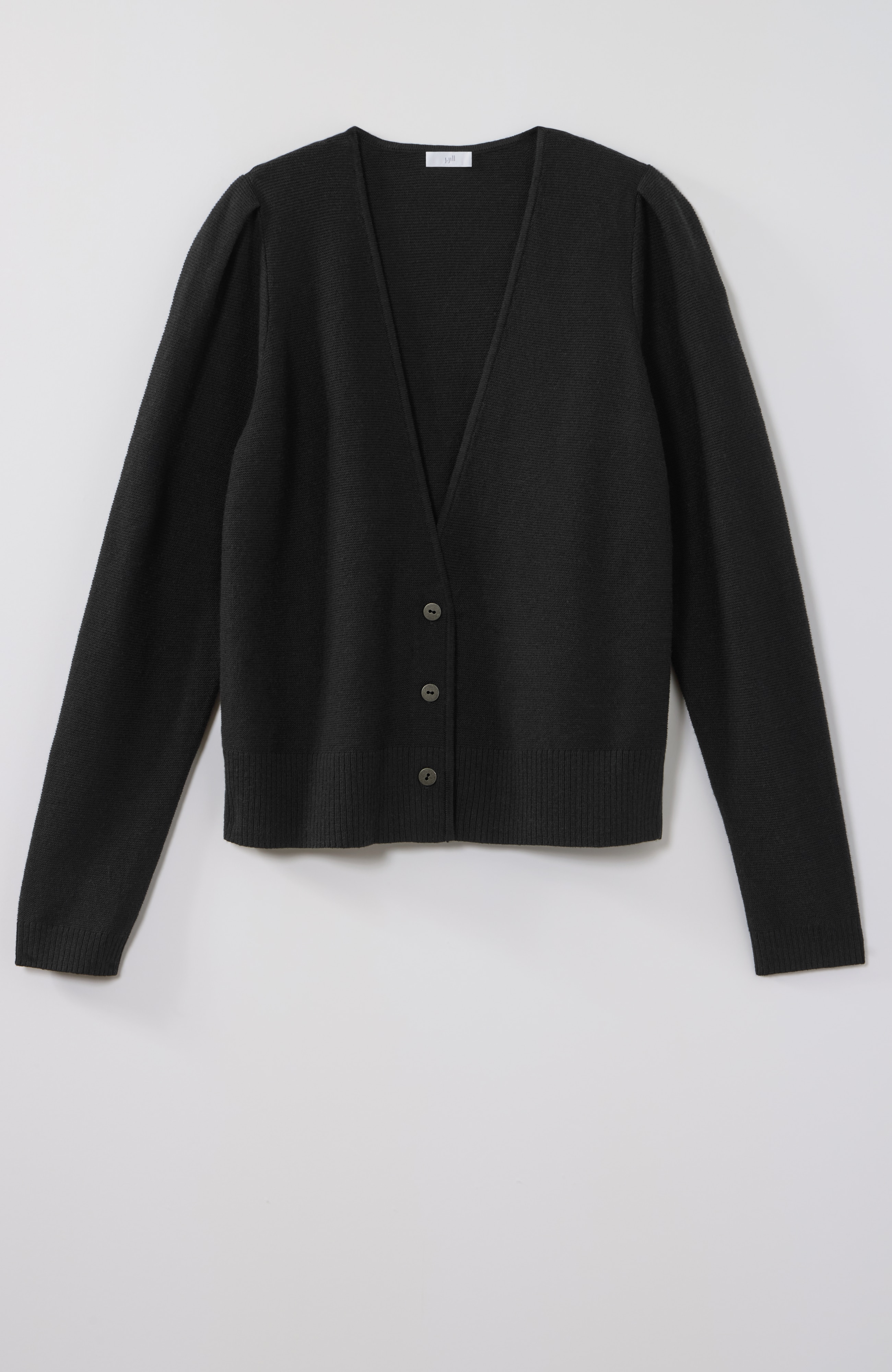 garter-stitch button-front cardi