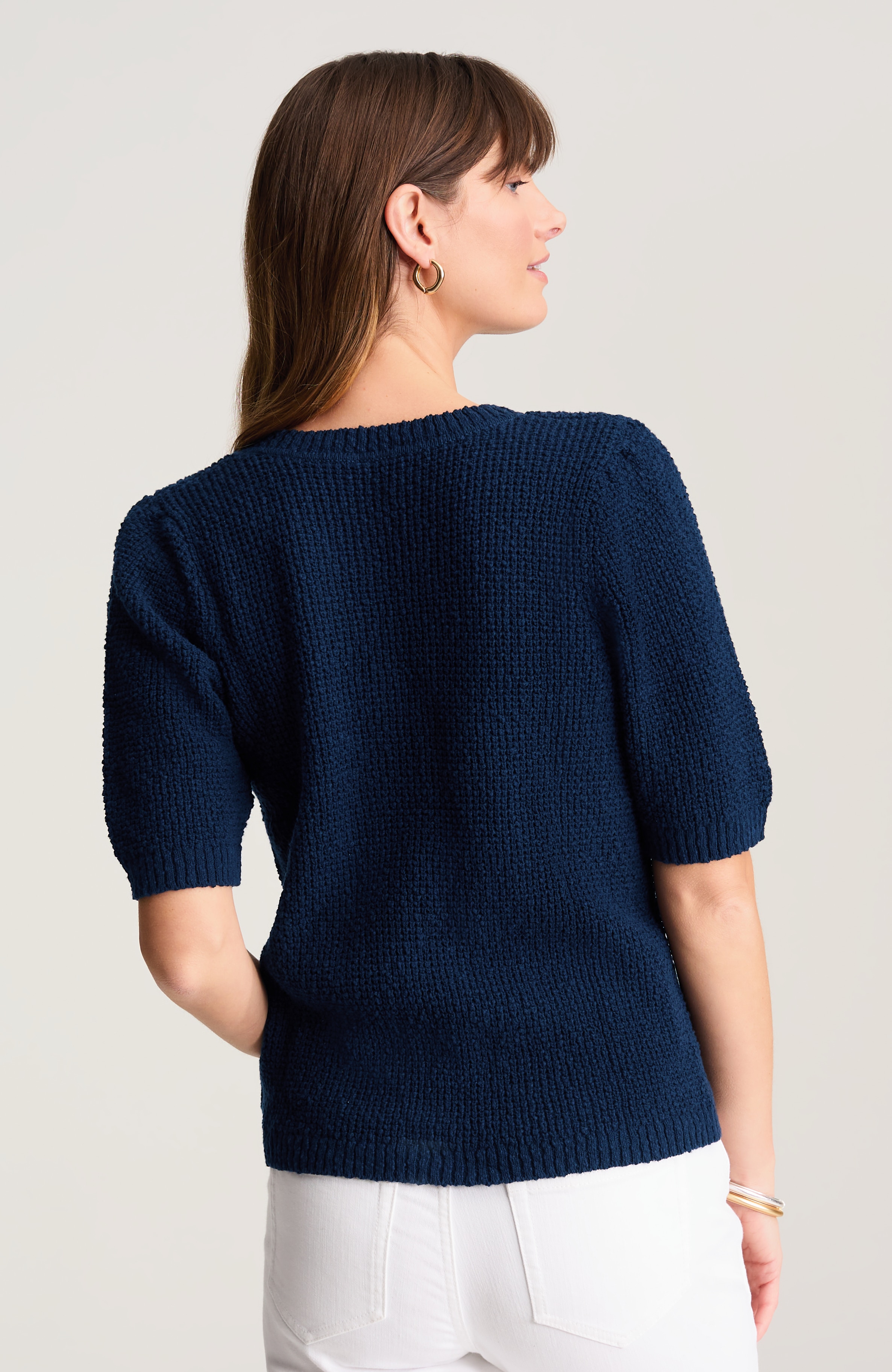 elbow-sleeve sweater