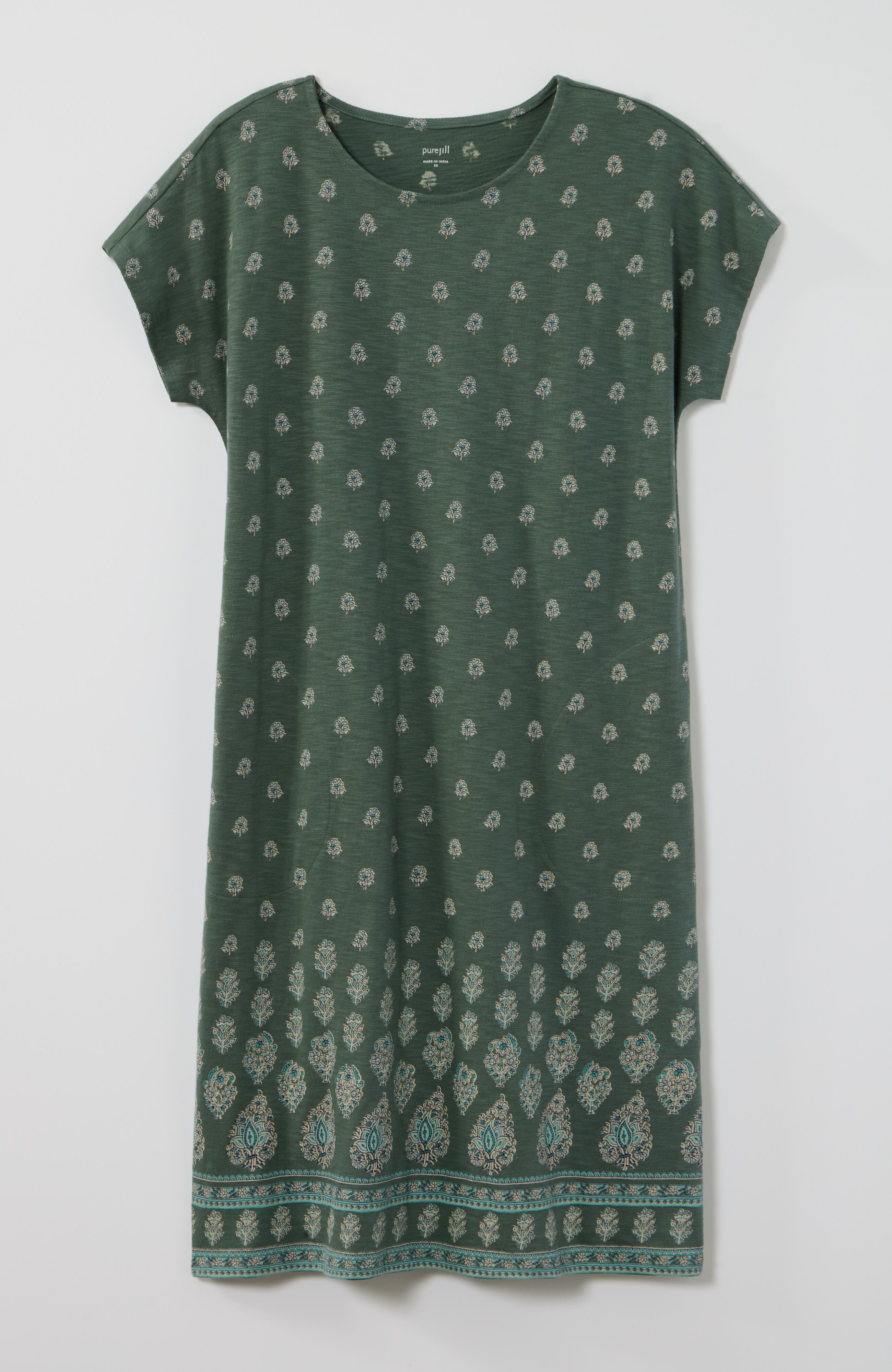 pure jill slub-knit t-shirt dress