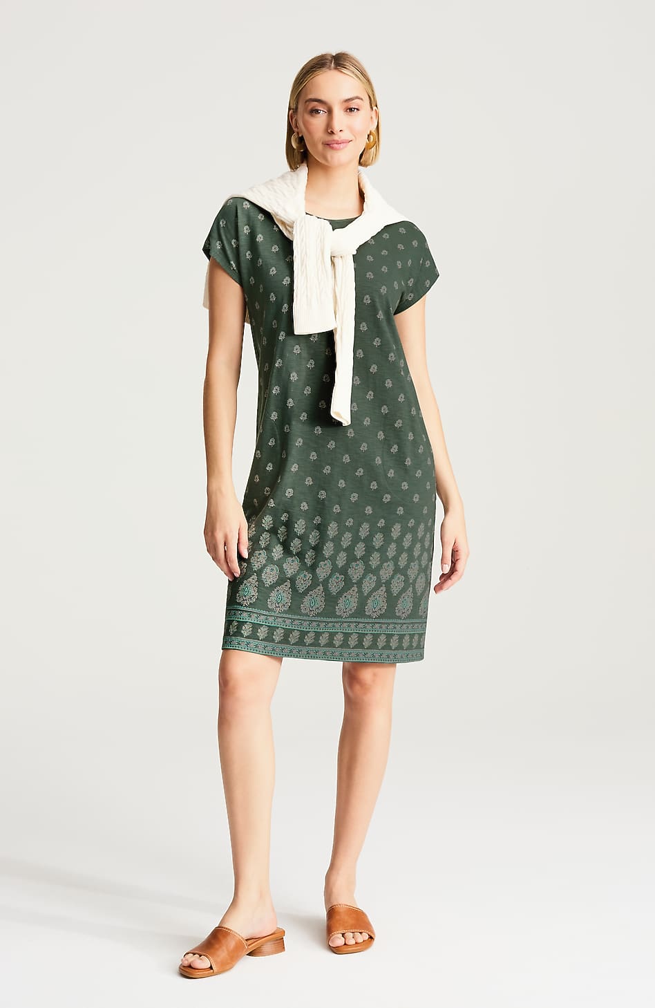 slub knit tee dress PJ SLUB-KNIT T-SHIRT DRESS
