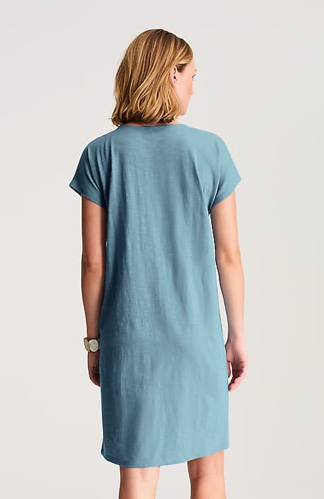 slub knit tee dress EveryWear Slub-Knit Tiered Mini T-Shirt Swing Dress
