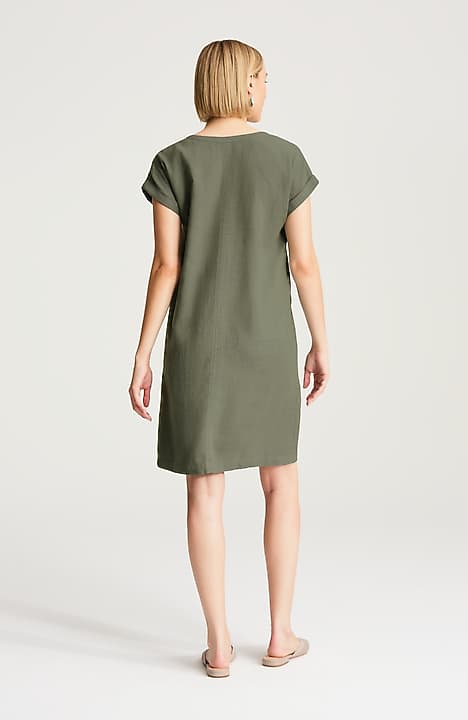 Women's Pure Jill Linen-Blend Cap-Sleeve Dress (Light Dried Sage) (Size: XS) | J.Jill