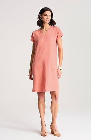 Image for Pure Jill Linen-Blend Cap-Sleeve Dress