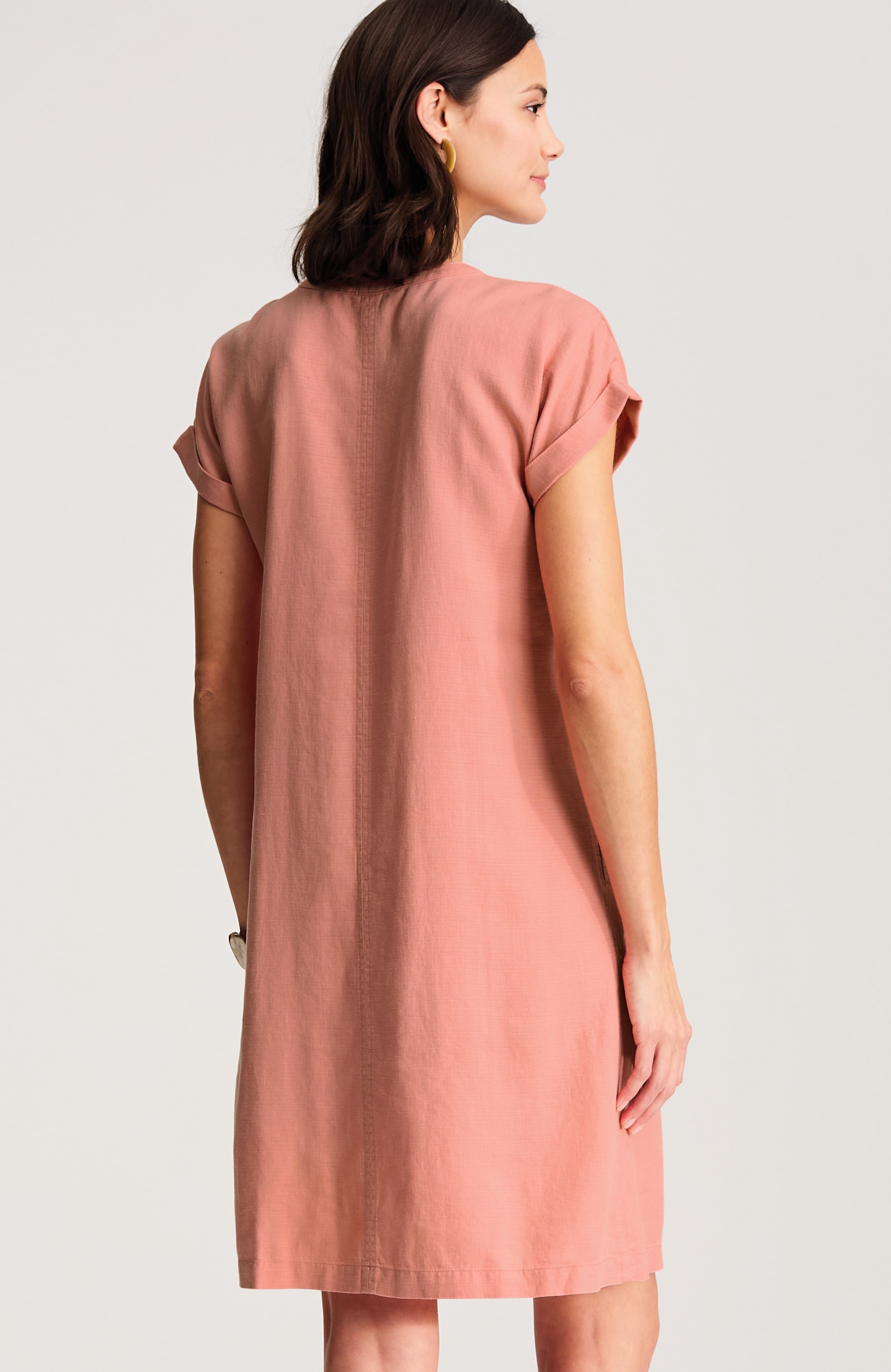 Pure Jill Linen-Blend Cap-Sleeve Dress | JJill