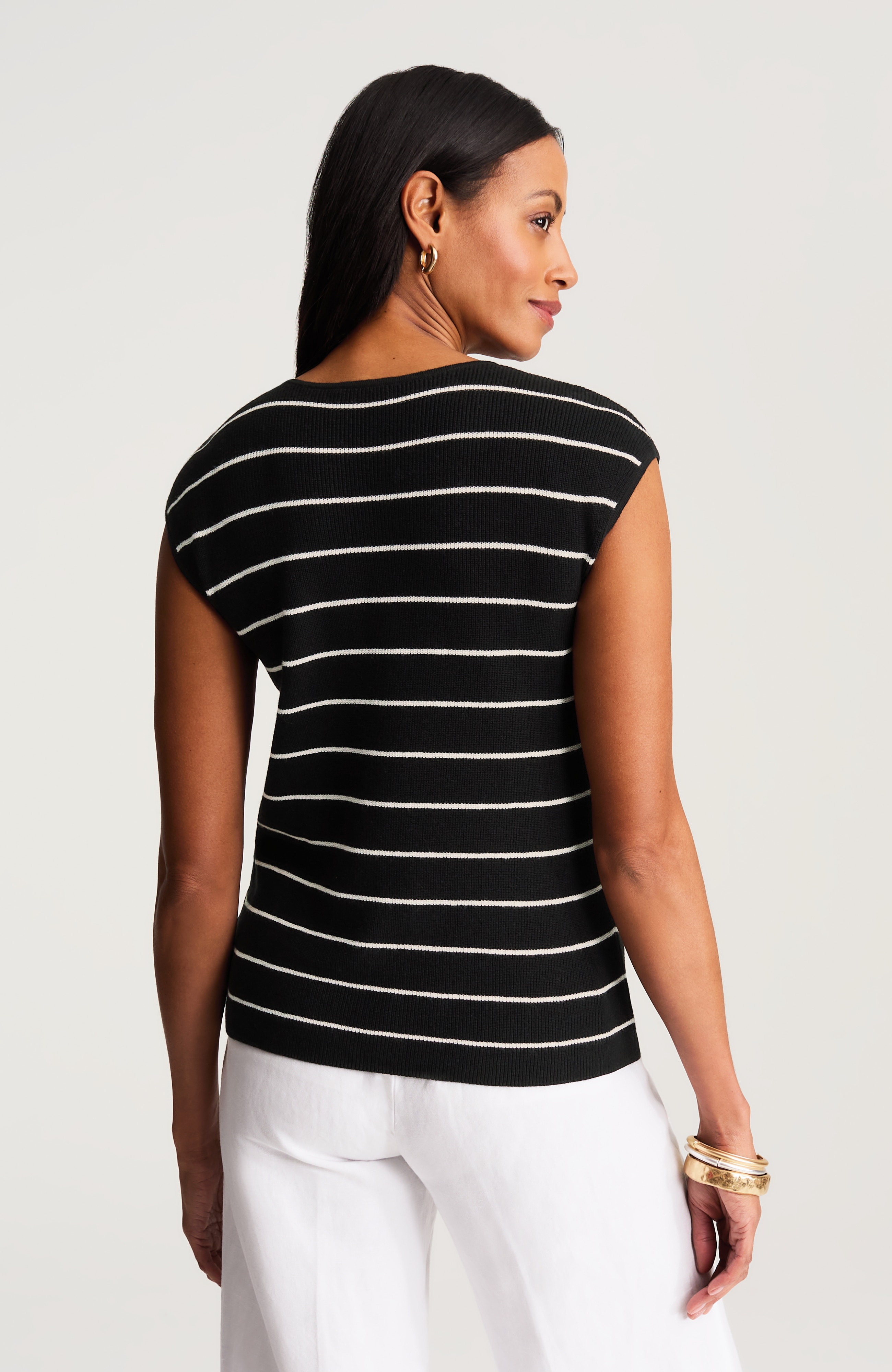 wearever ribbed cap-sleeve sweater