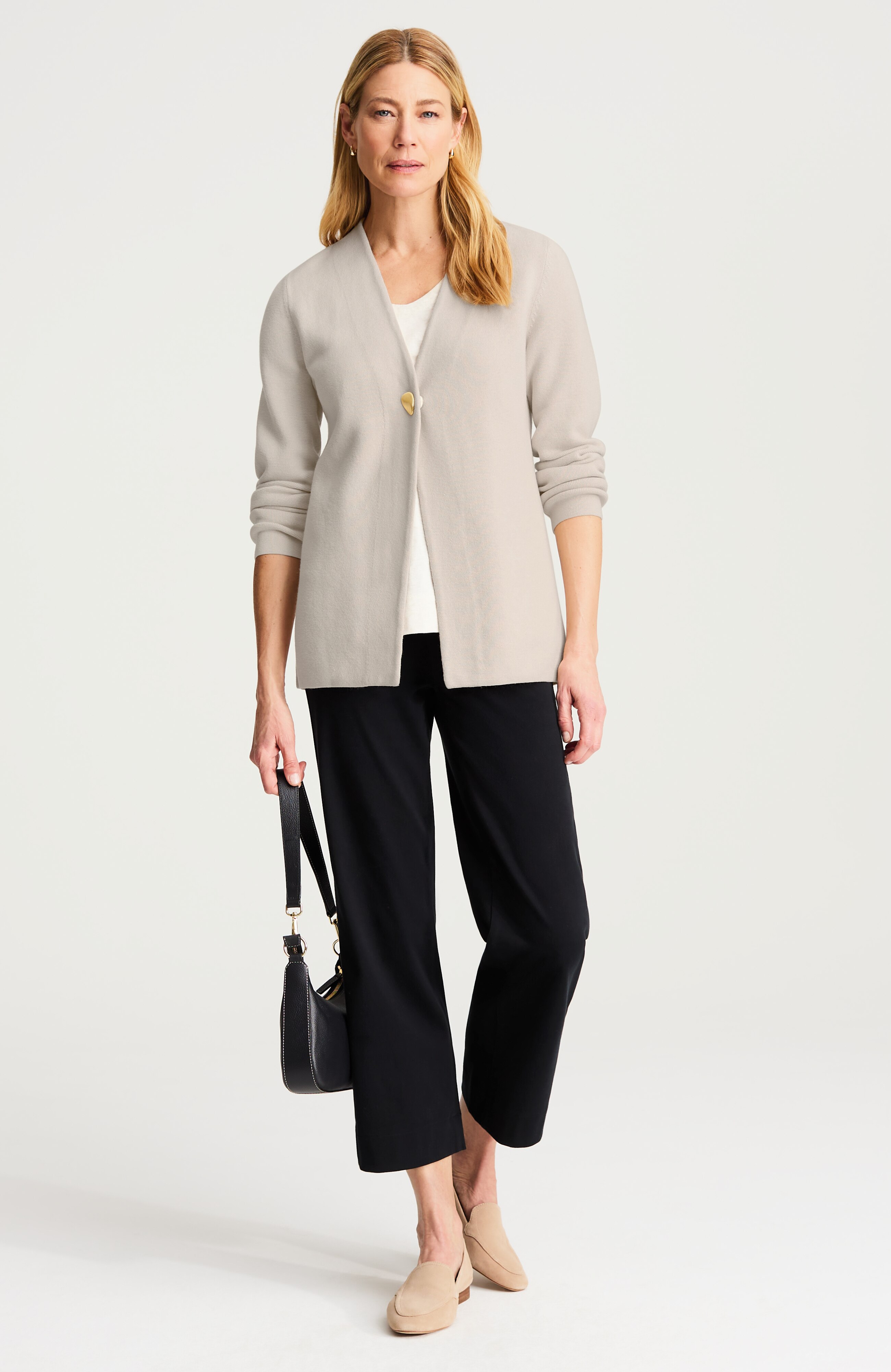 WEAREVER DOUBLE-KNIT SNAP-FRONT CARDI | JJill