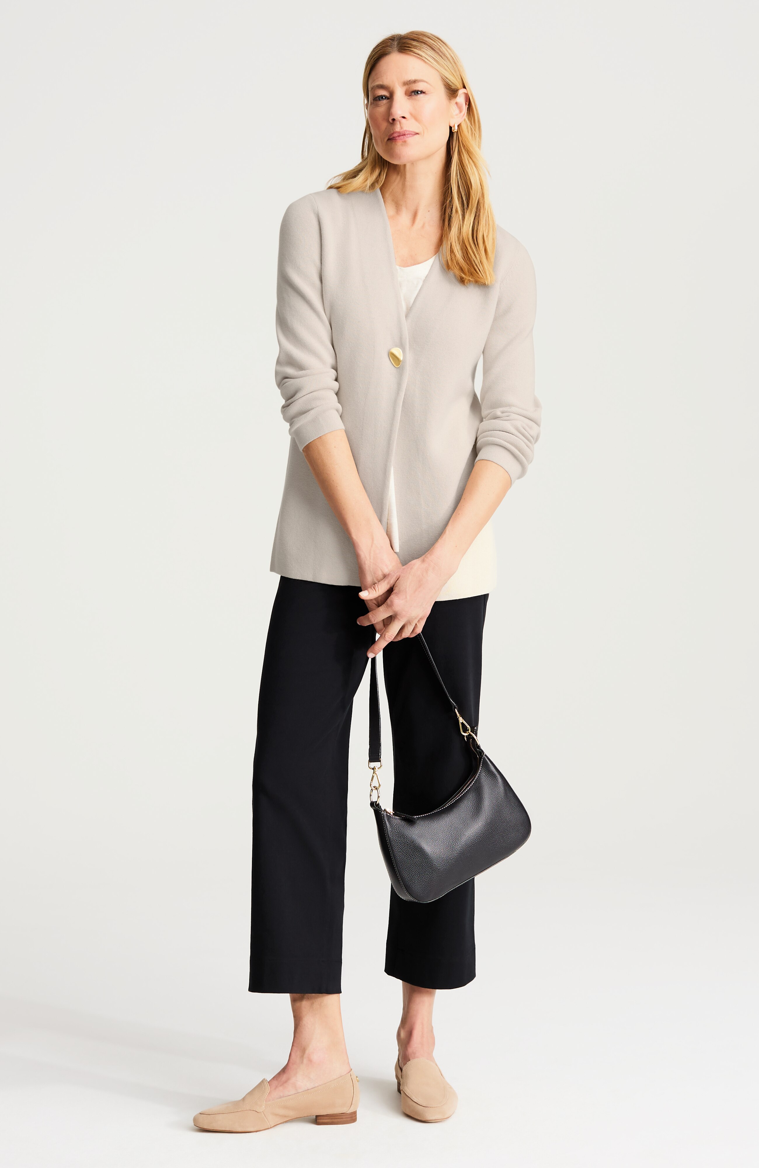 WEAREVER DOUBLE-KNIT SNAP-FRONT CARDI | JJill