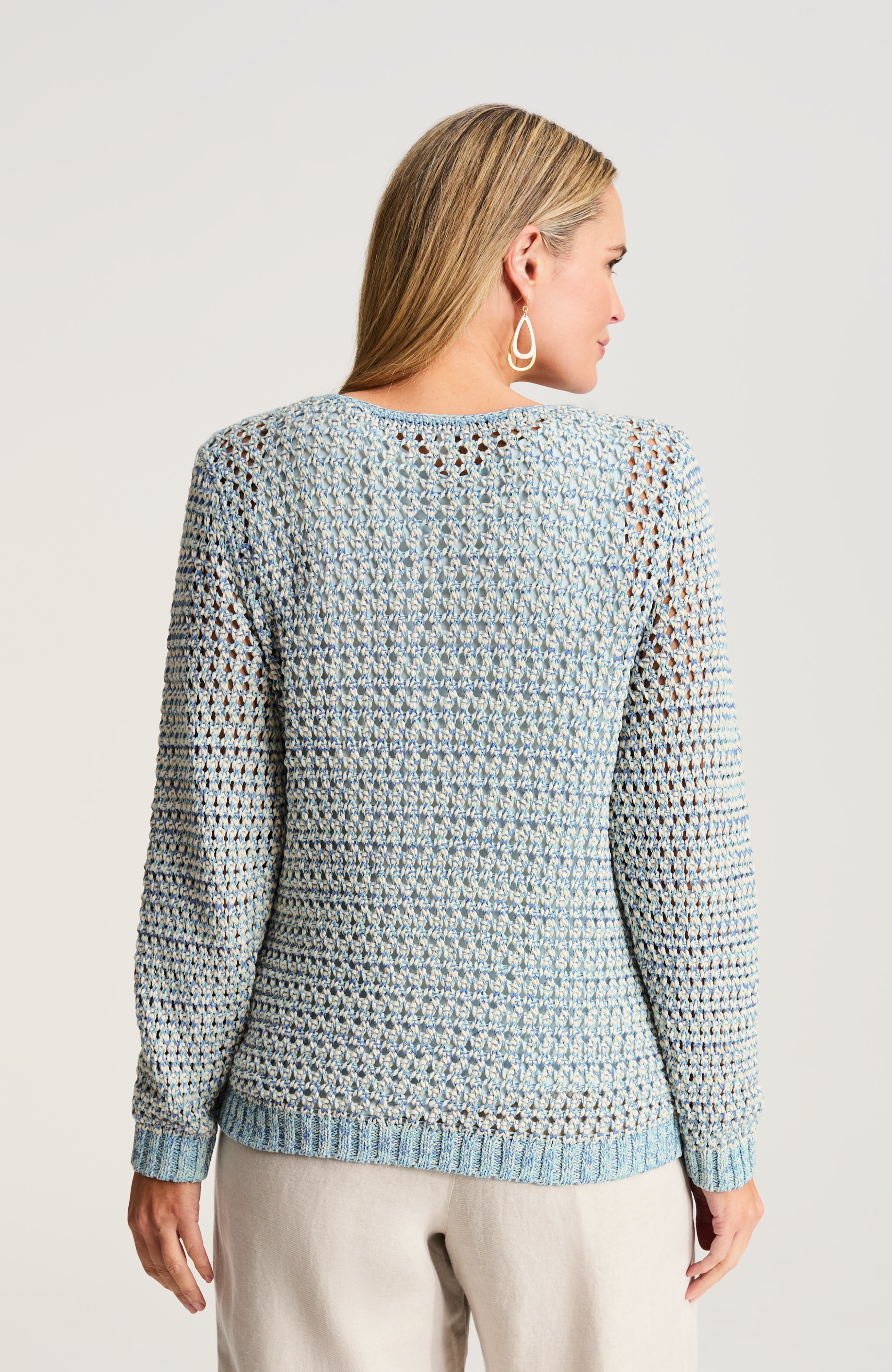 pure jill open-texture sweater
