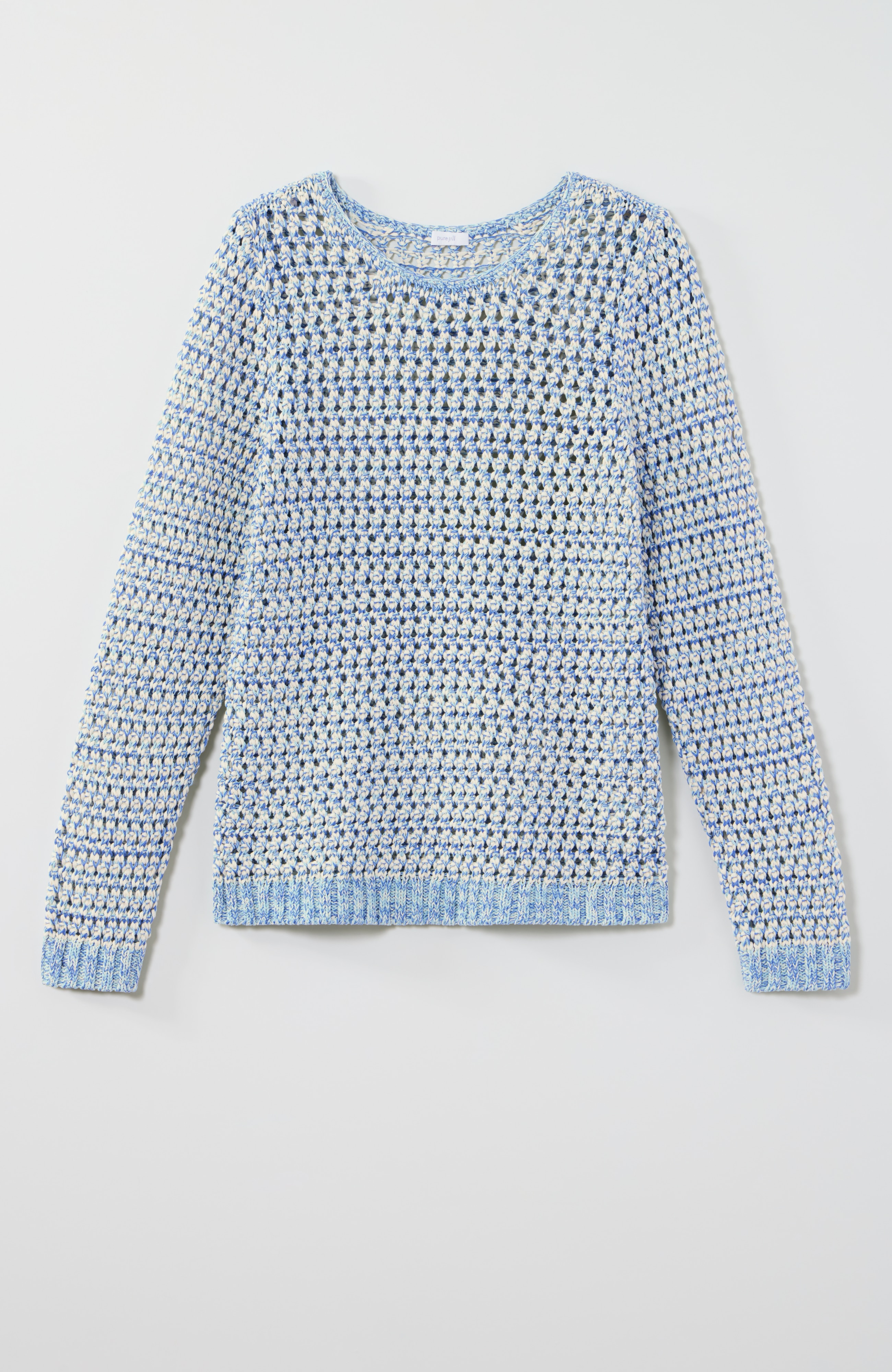 pure jill open-texture sweater