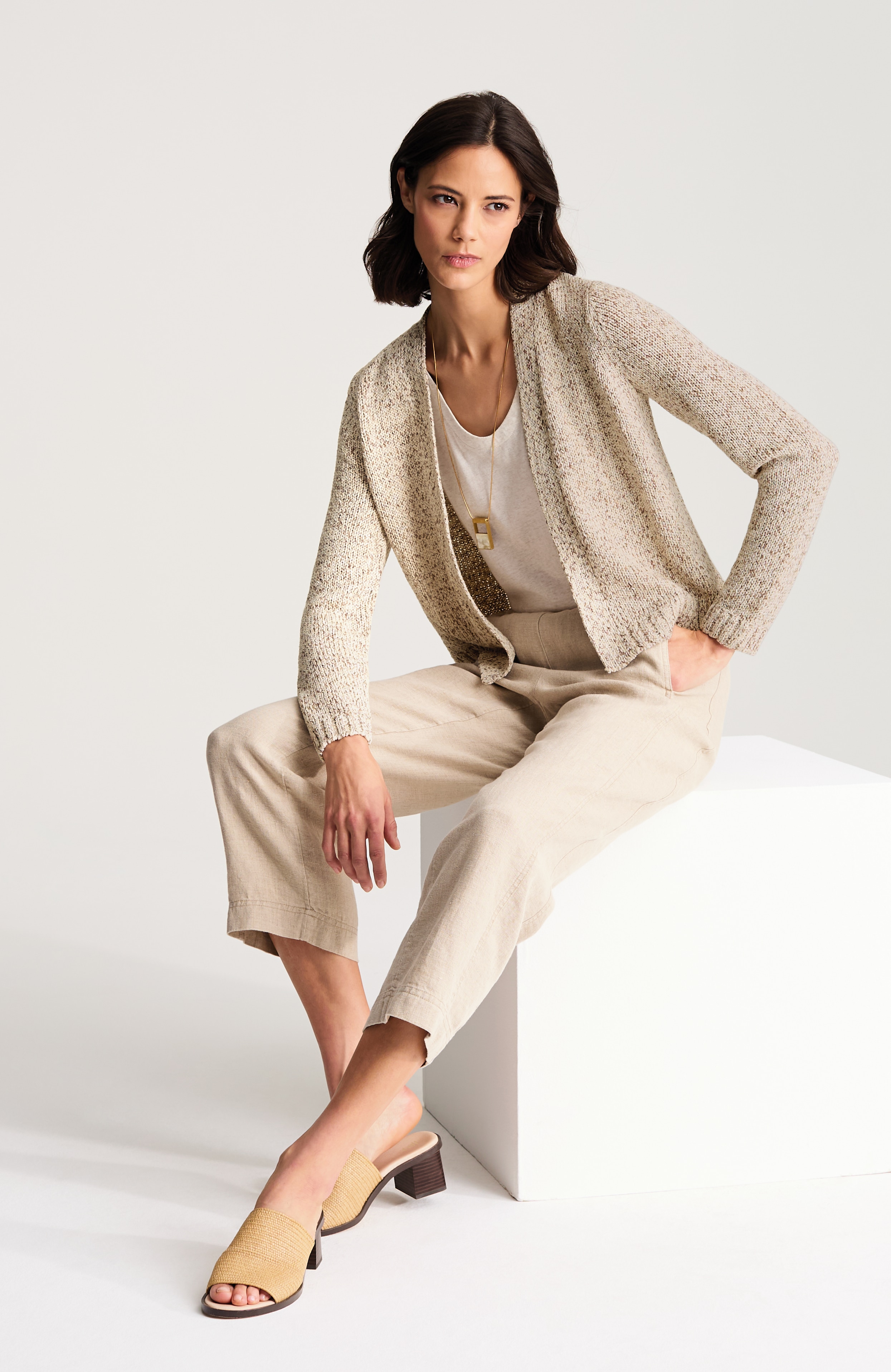 pure jill space-dyed textured cardi
