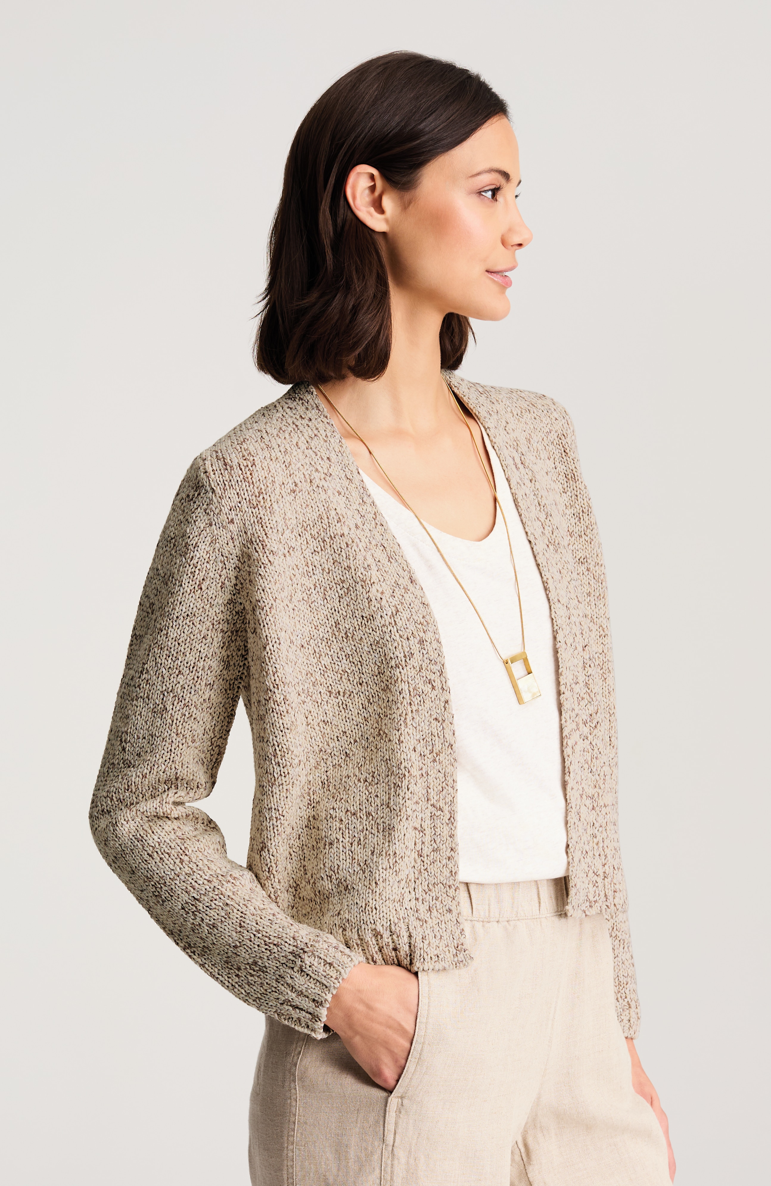 pure jill space-dyed textured cardi