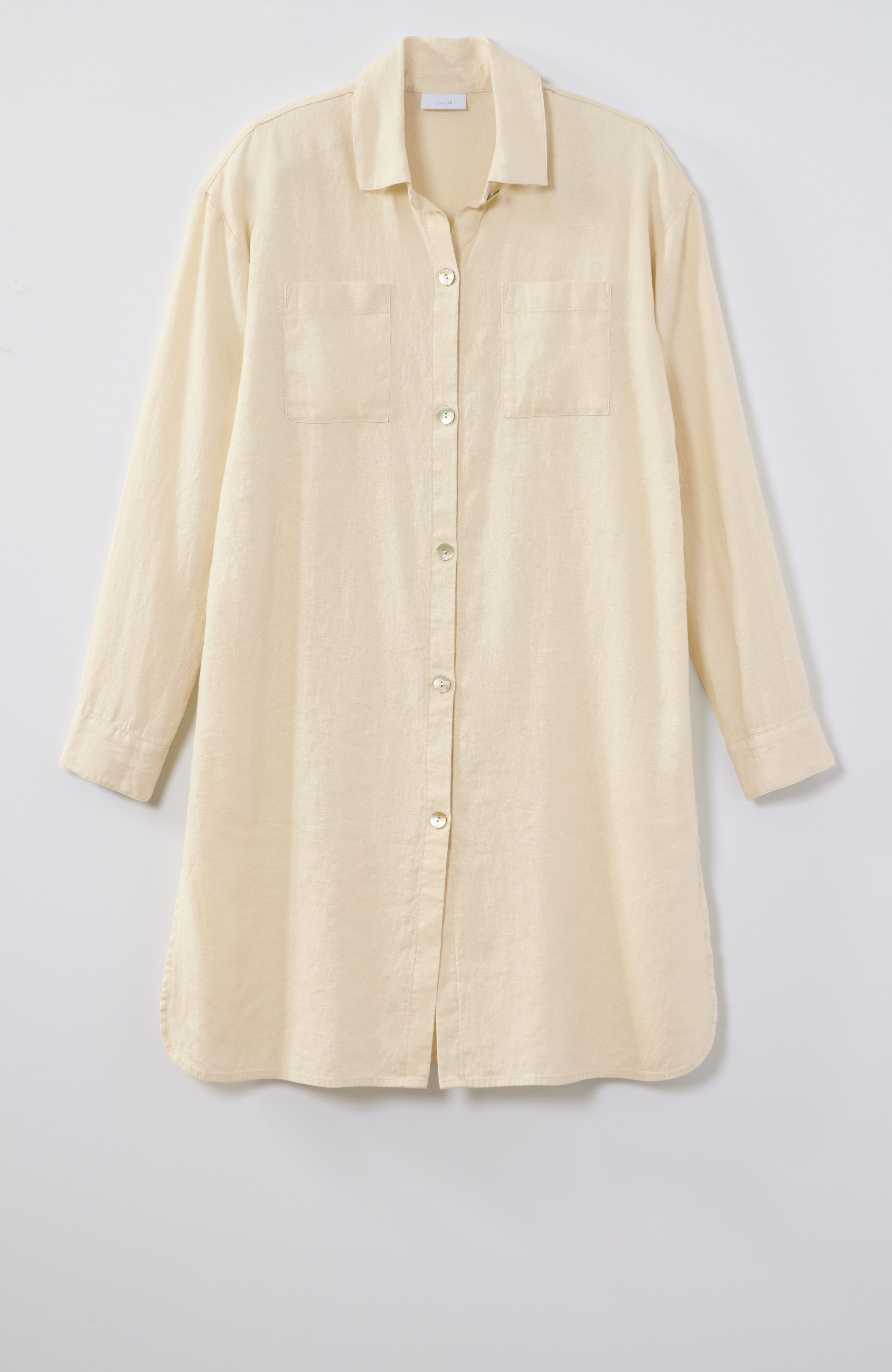 pure jill linen-blend duster jacket