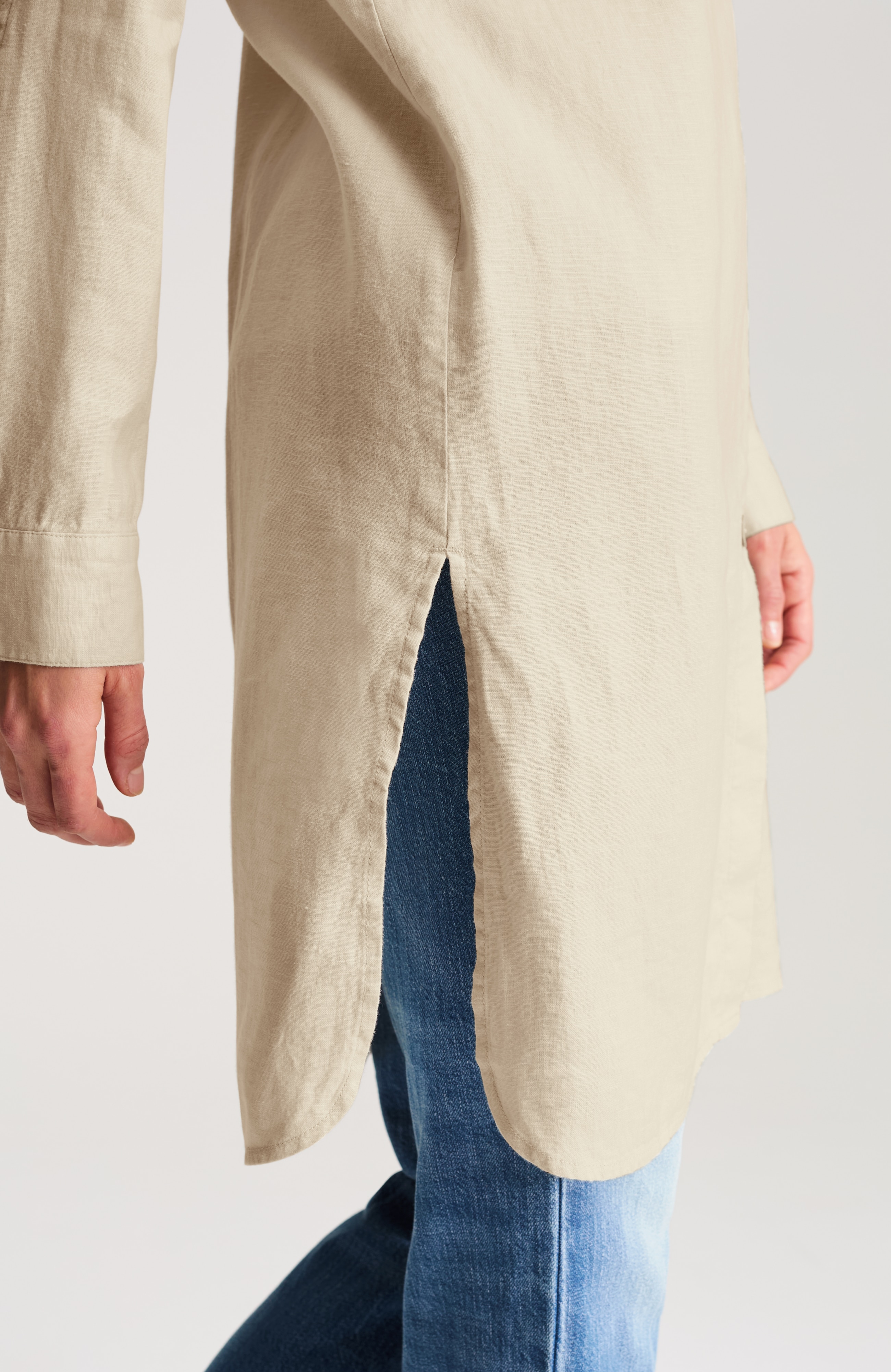 pure jill linen-blend duster jacket