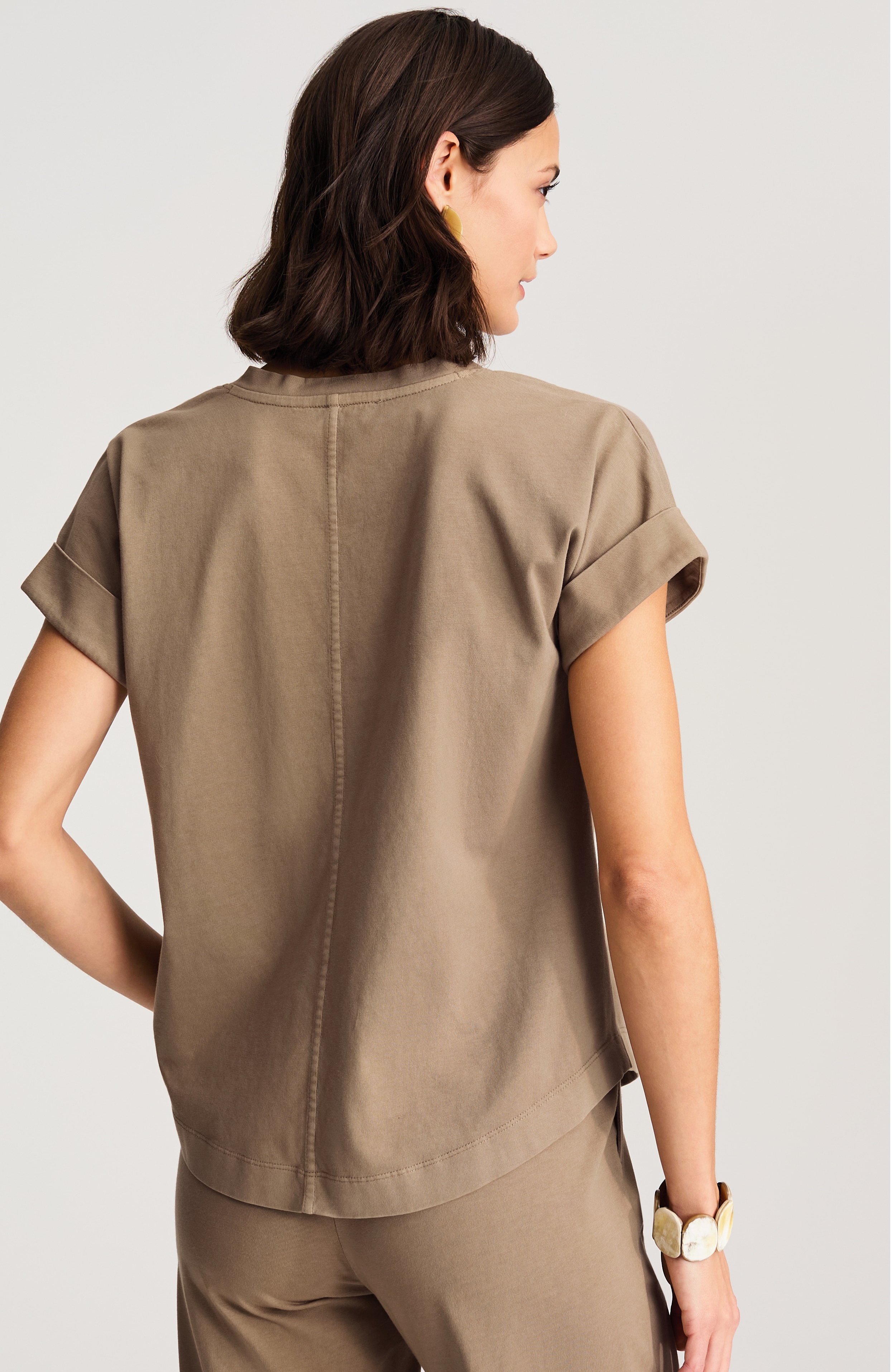 pure jill button-detail tee