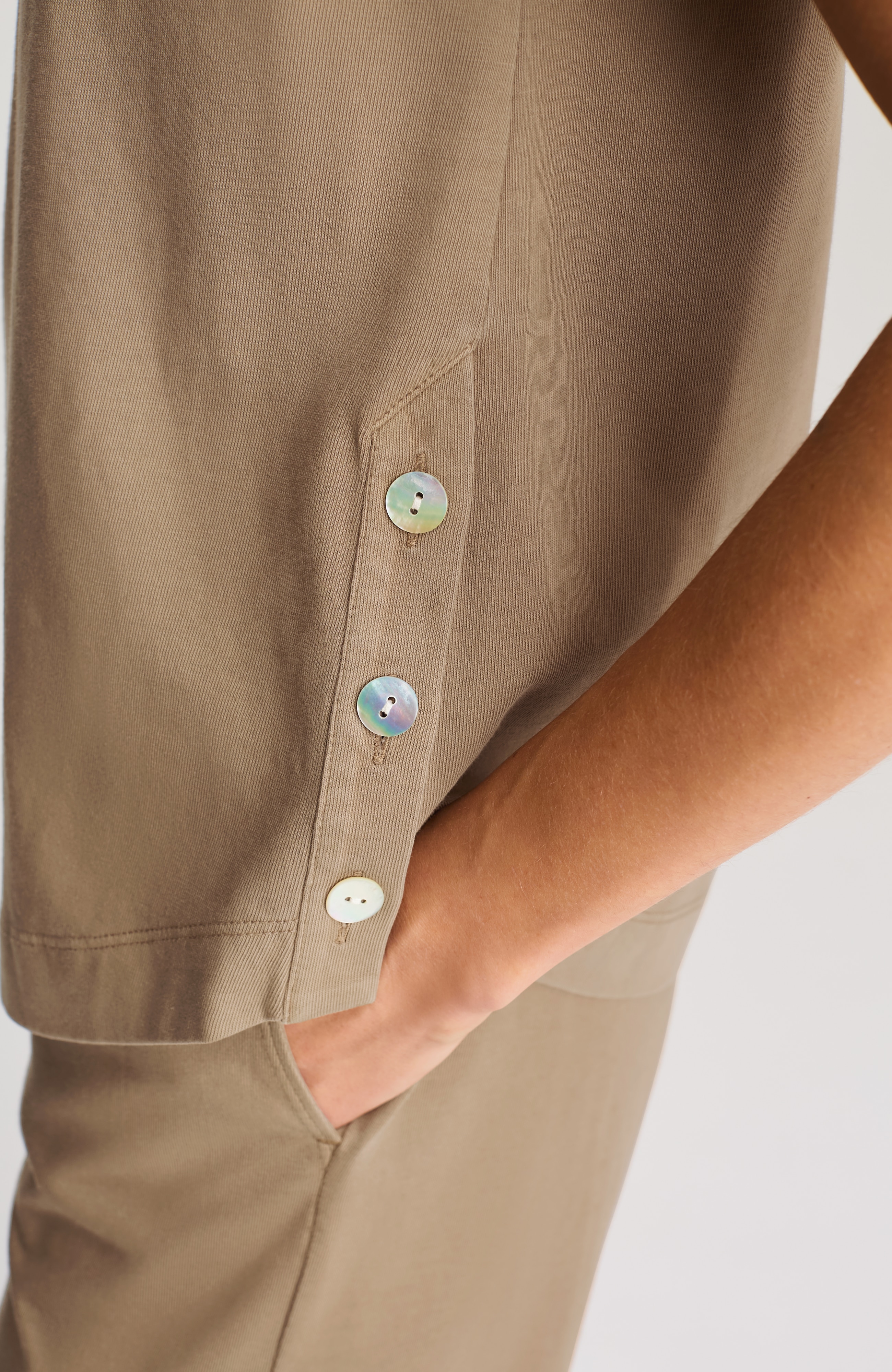 pure jill button-detail tee