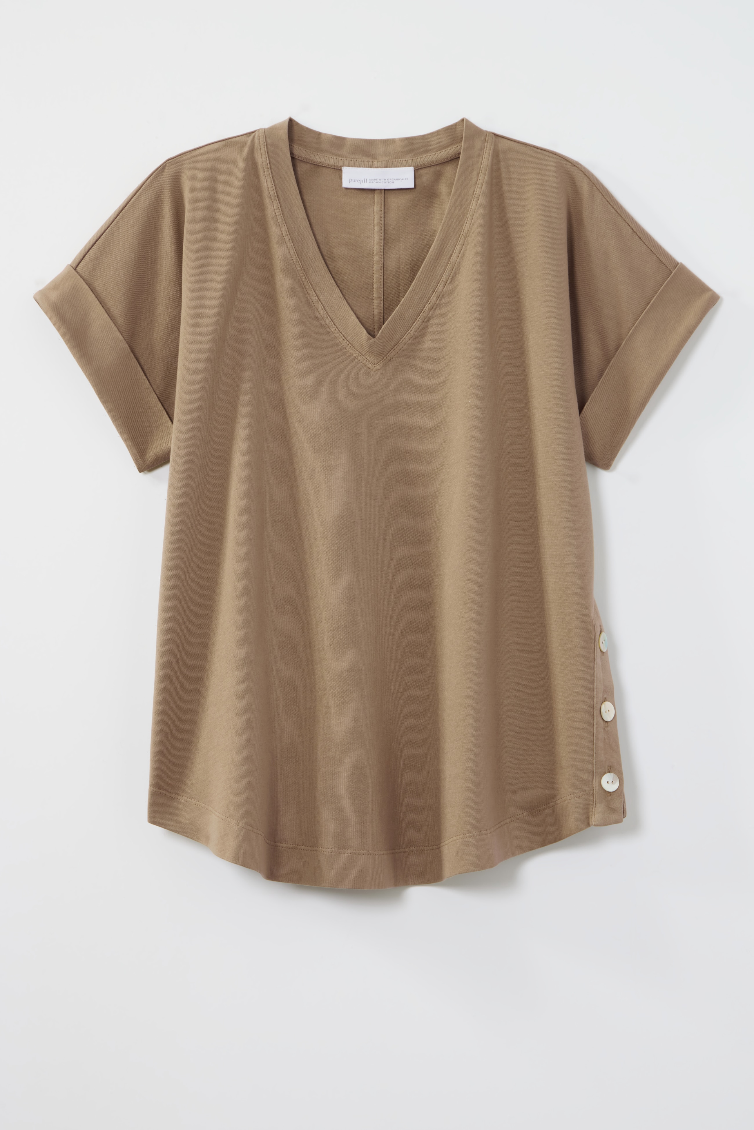pure jill button-detail tee