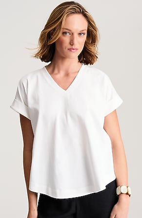 Image for Pure Jill Button-Detail Tee