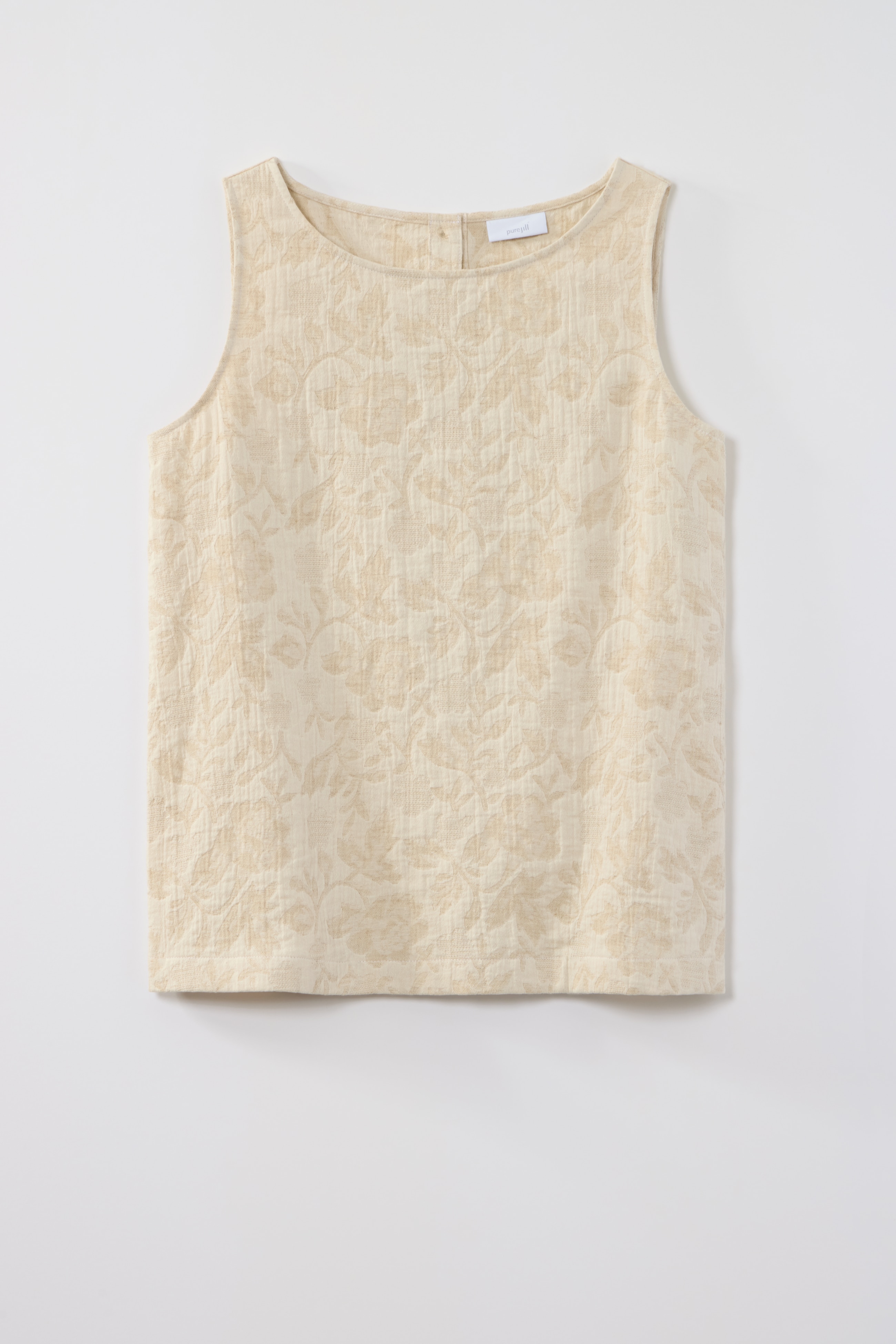 pure jill jacquard button-back tank