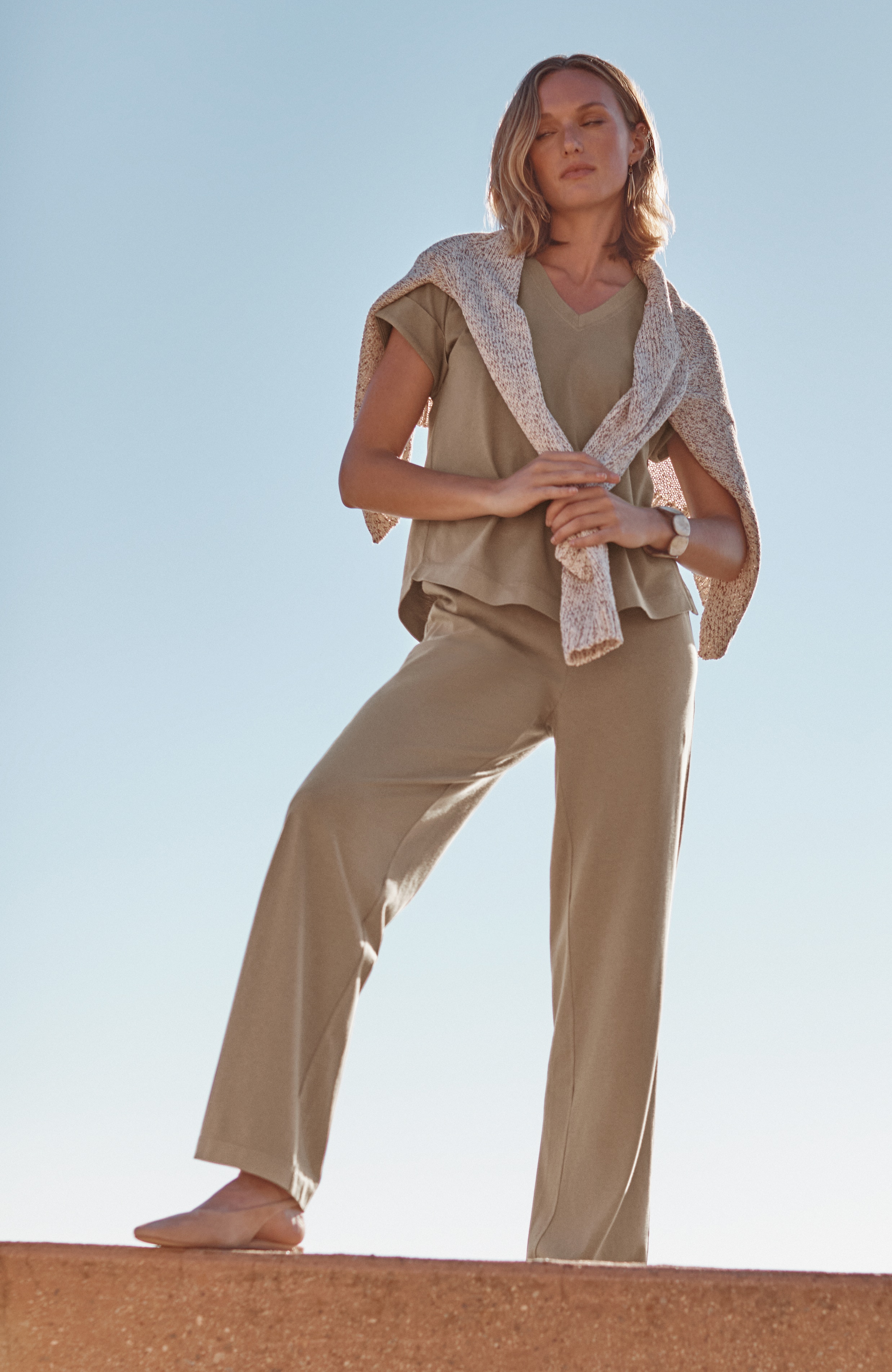 pure jill wide-leg pants