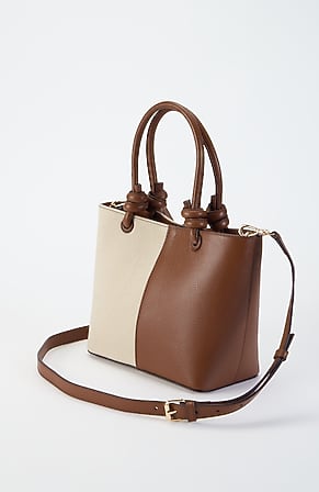 Image for Leather & Canvas Mini Tote Bag