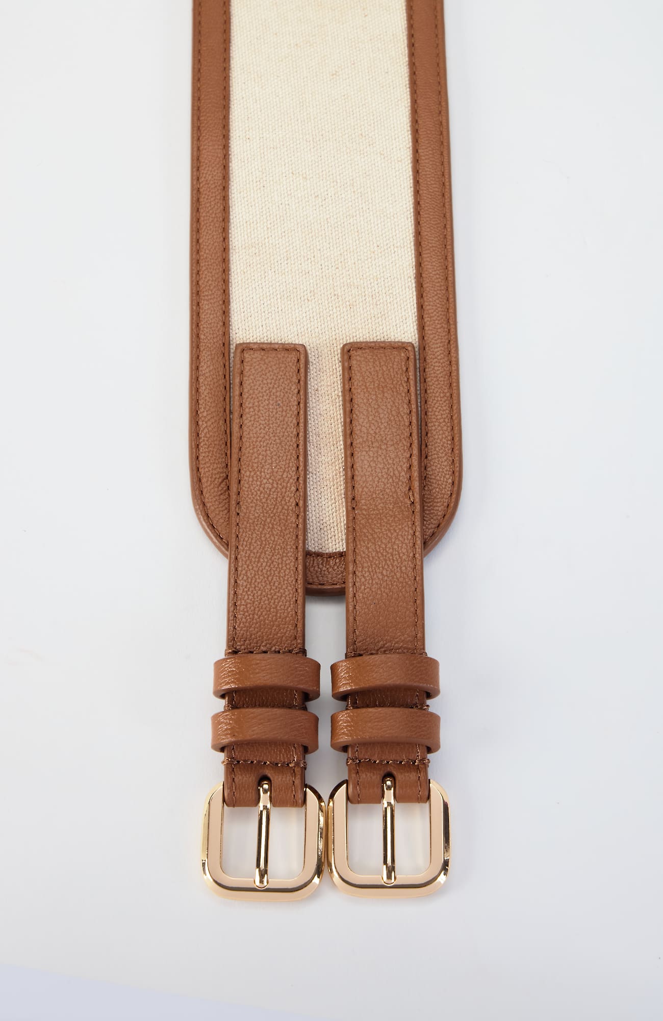 Jjill Leather & Canvas Waist Belt In Brown