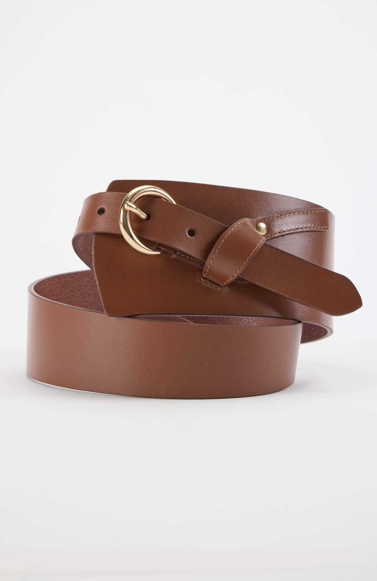 New J.Jill genuine leather brown eyelet wide belt Leather Circle-Ring Belt | JJill main image 3