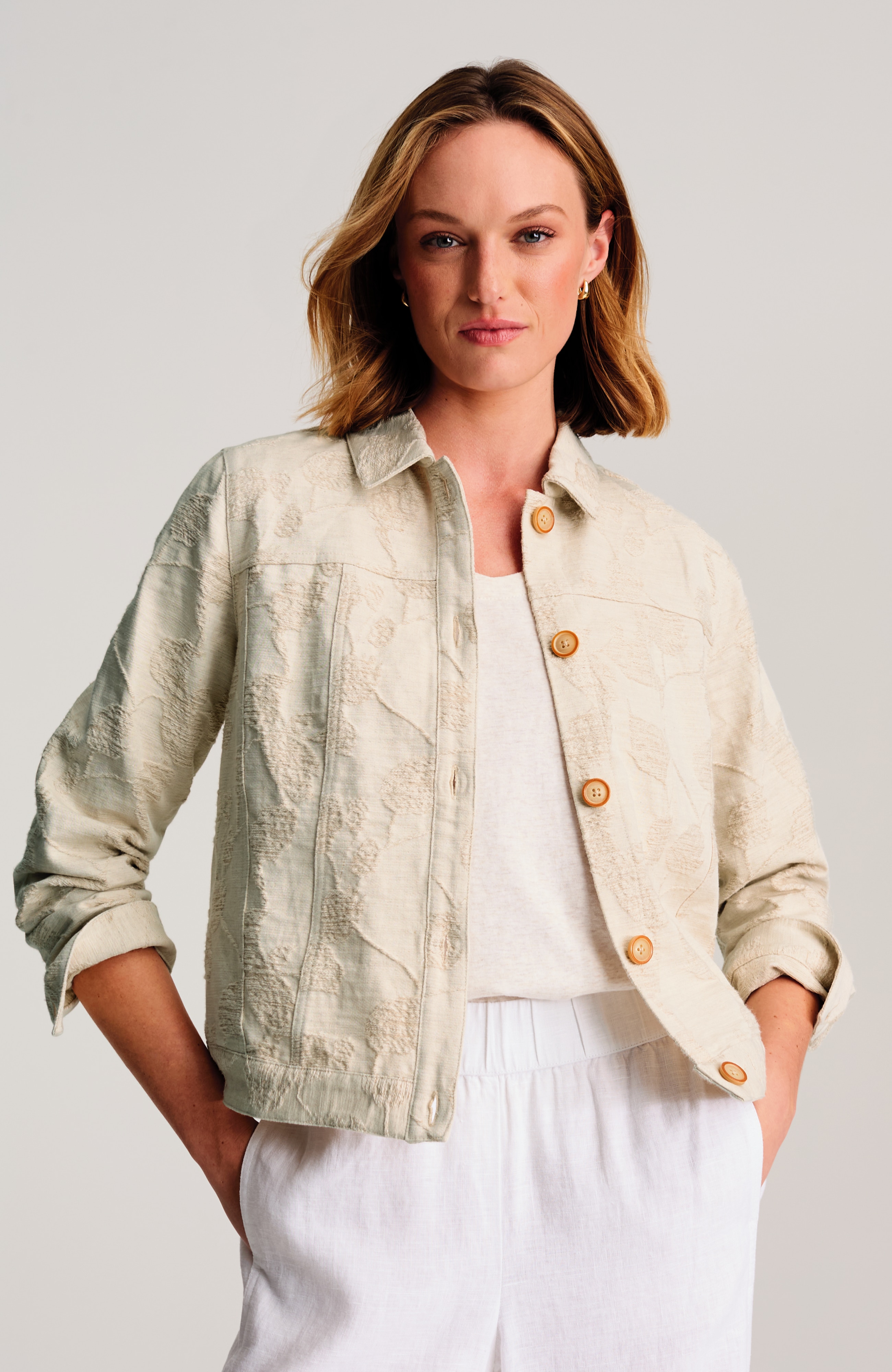 pure jill tonal jacquard jacket