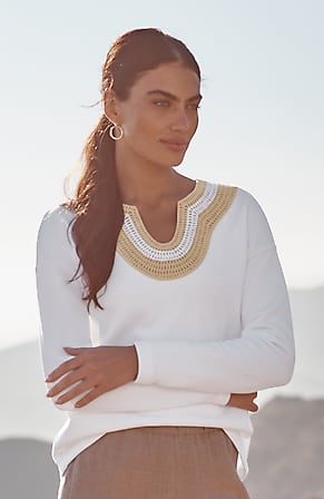 Image for Pure Jill Sweater-Trim Sweatshirt