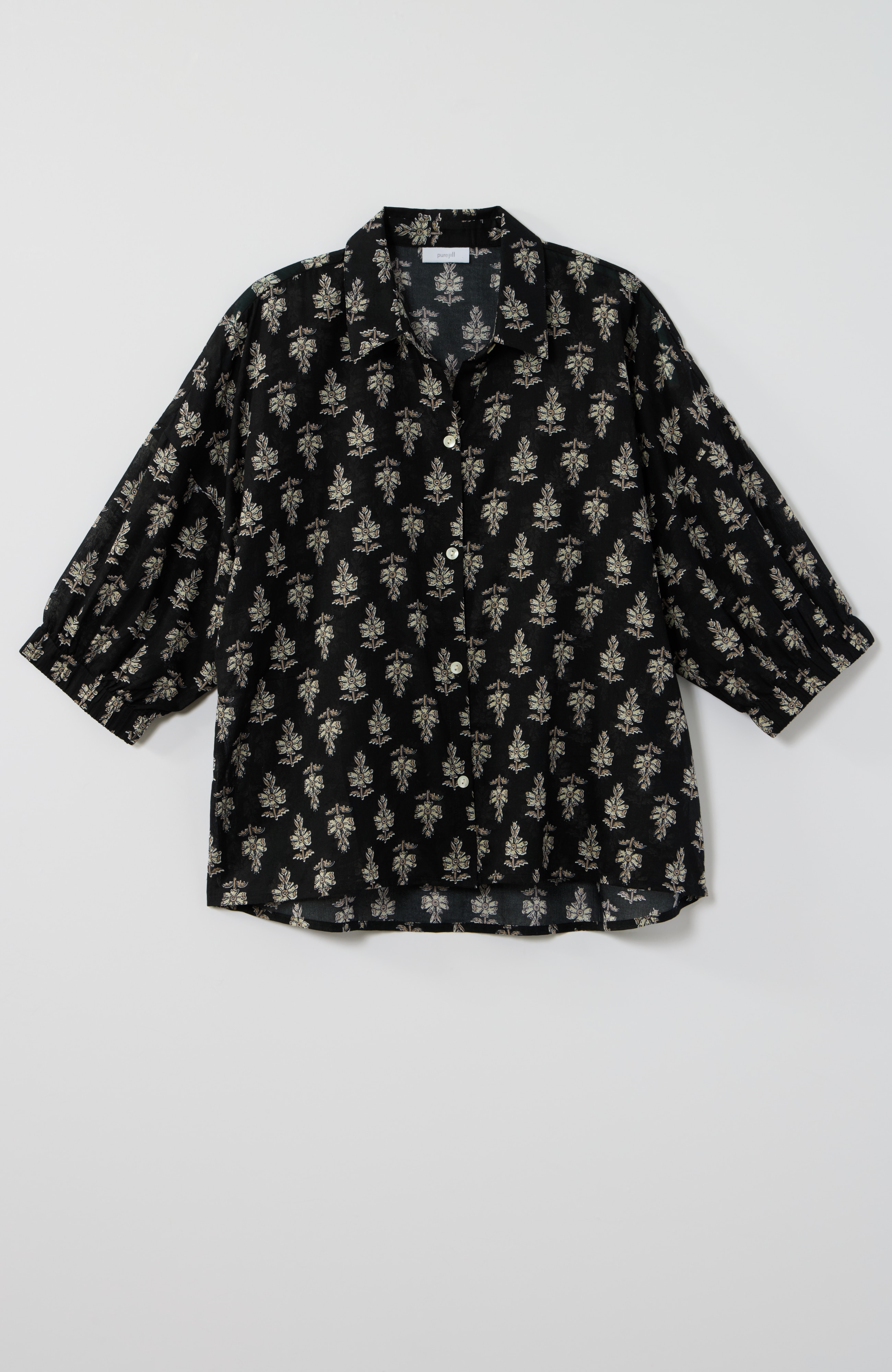 pure jill block-printed button-front shirt