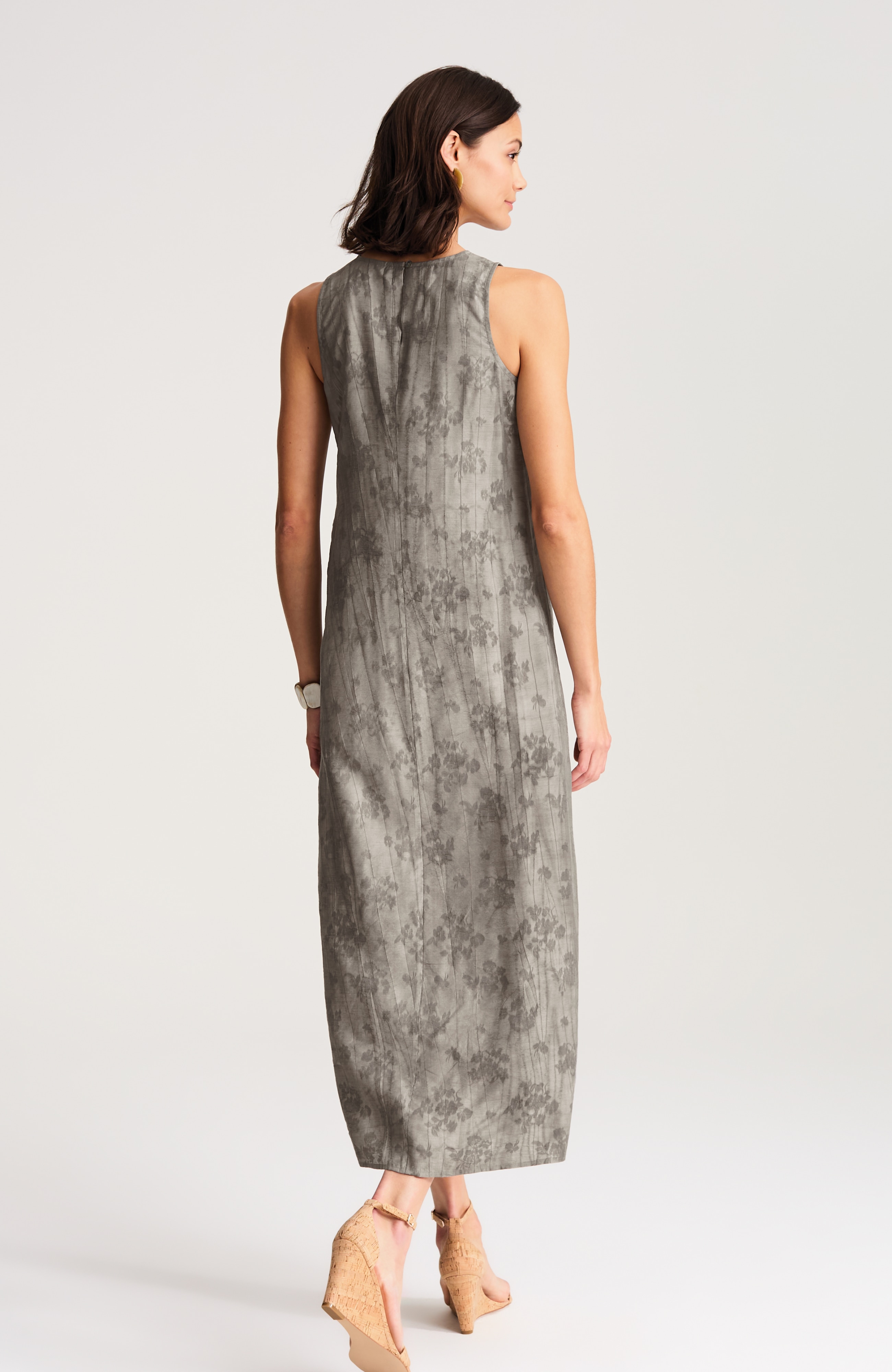 pure jill crinkled jacquard dress