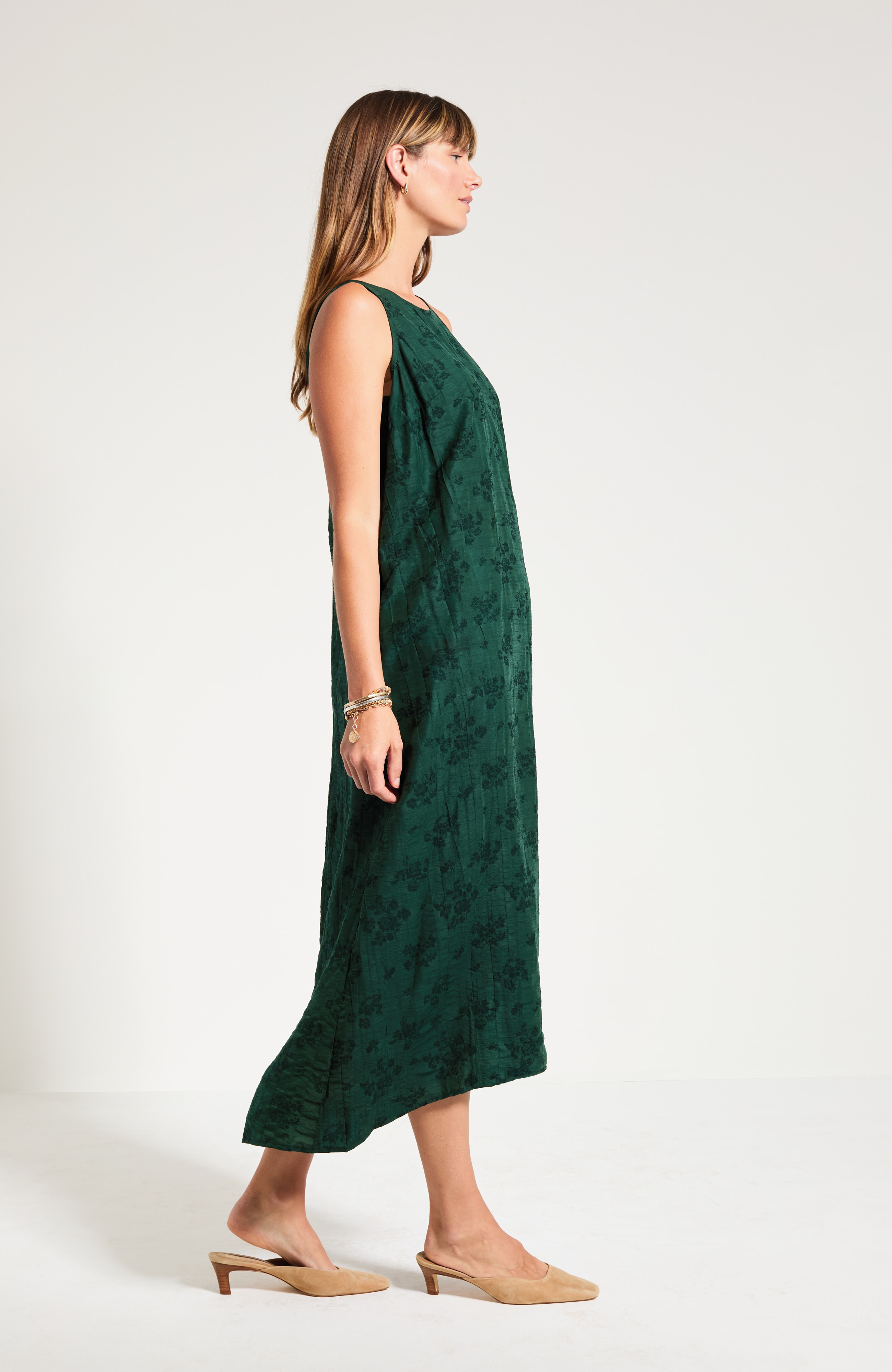 Crinkled Jacquard Dress