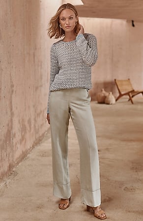 Image for Pure Jill Linen-Blend Wide-Leg Pants