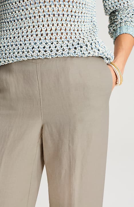 JJXX Jxlisa Linen Wide MW Pant - Pantaloni In Lino Per Donna, Girovita Largo, Colore Naturale (Jack & Jones) - 3