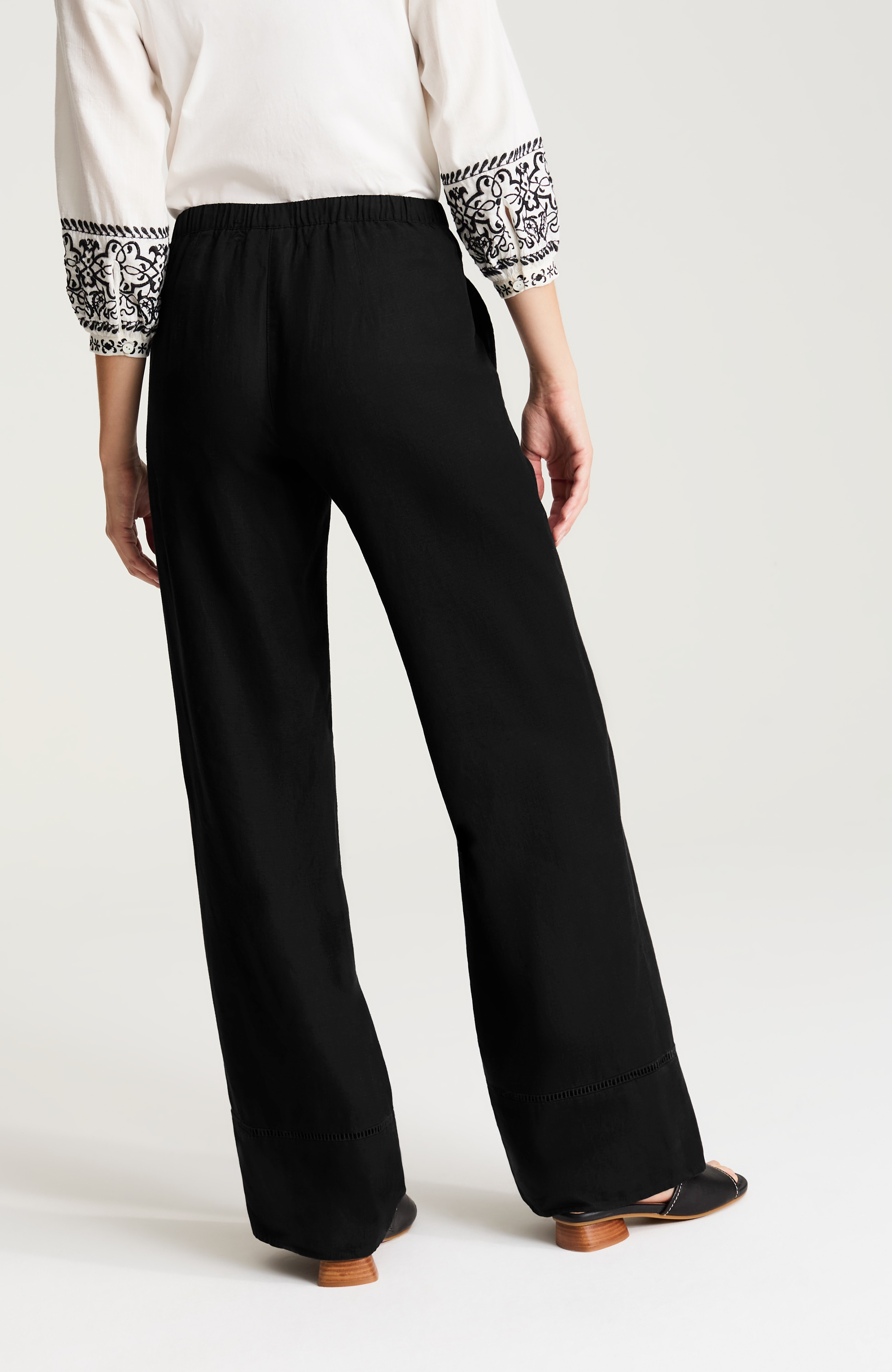 pure jill linen-blend wide-leg pants