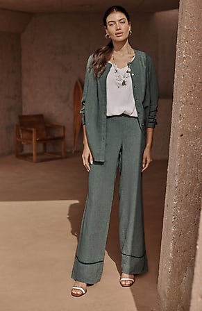 Image for Pure Jill Linen-Blend Wide-Leg Pants